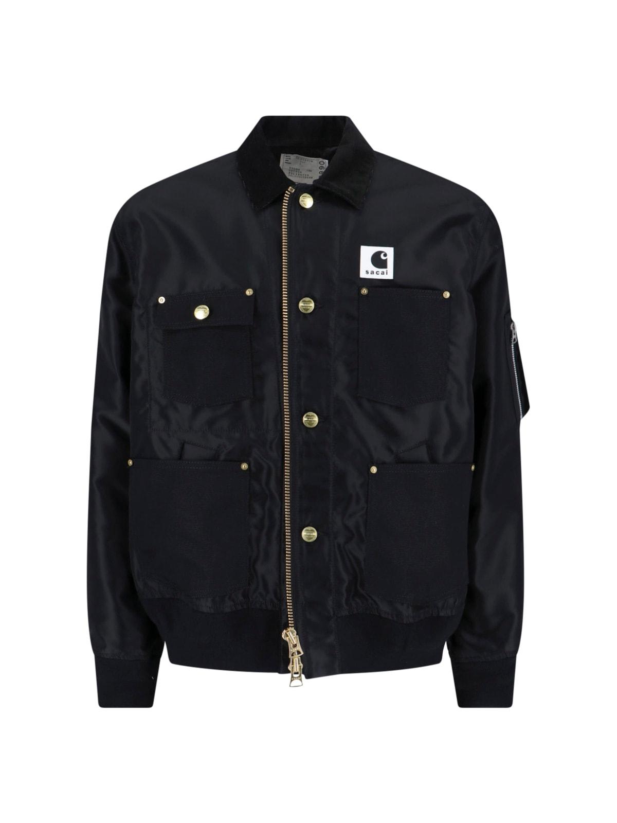 Sacai X Carhartt Wip Detroit Canvas Ma-1 Jacket in Black for Men