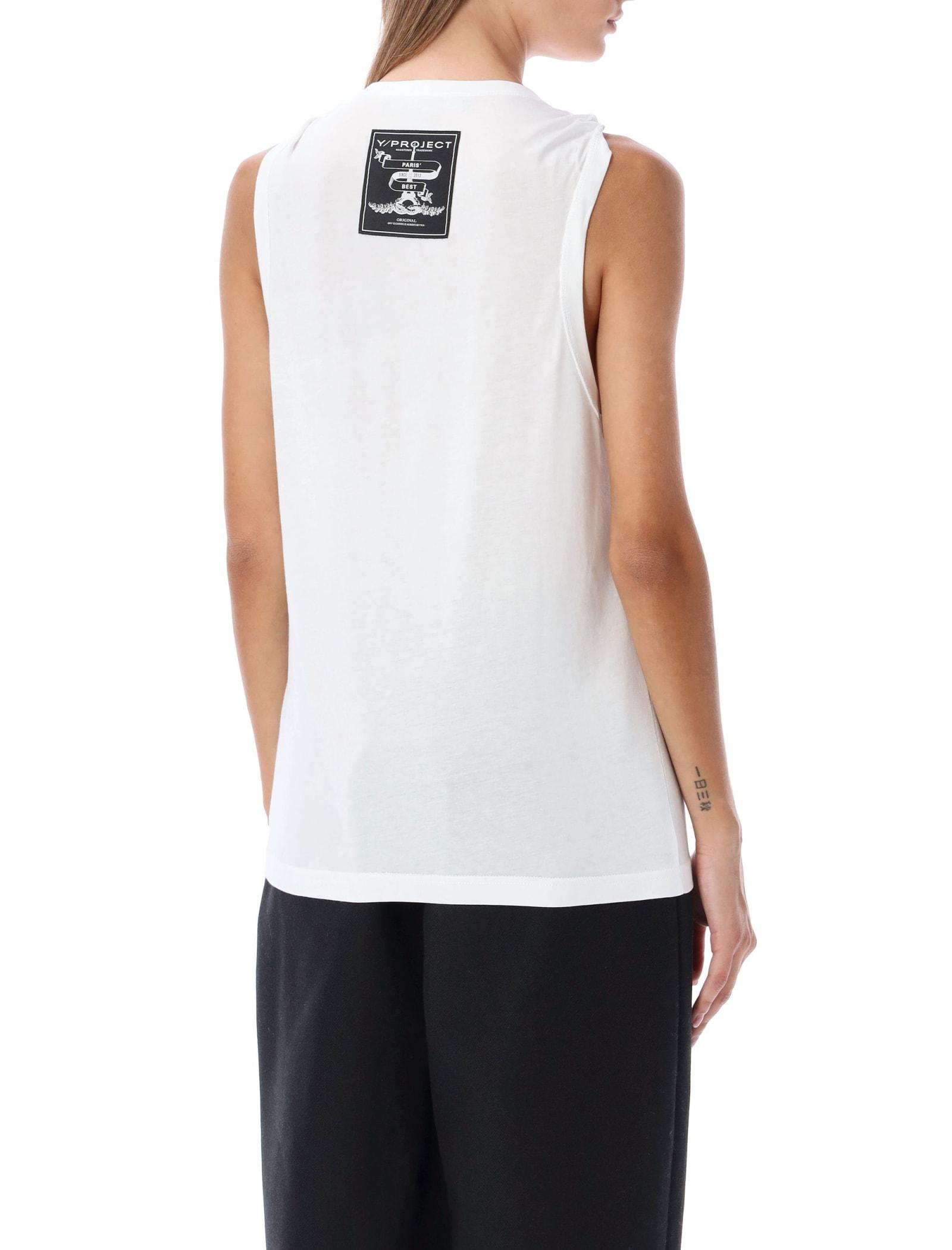 Y. Project Twisted Shoulder Tank Top in White Lyst