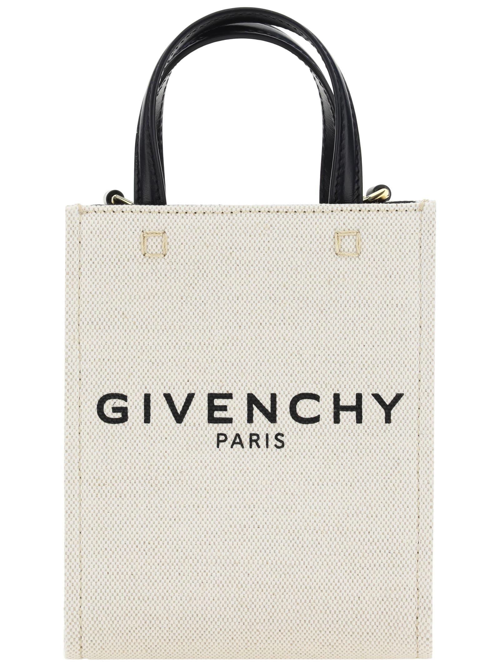 Givenchy Mini G-tote Canvas Leather Vertical Shopping Bag in