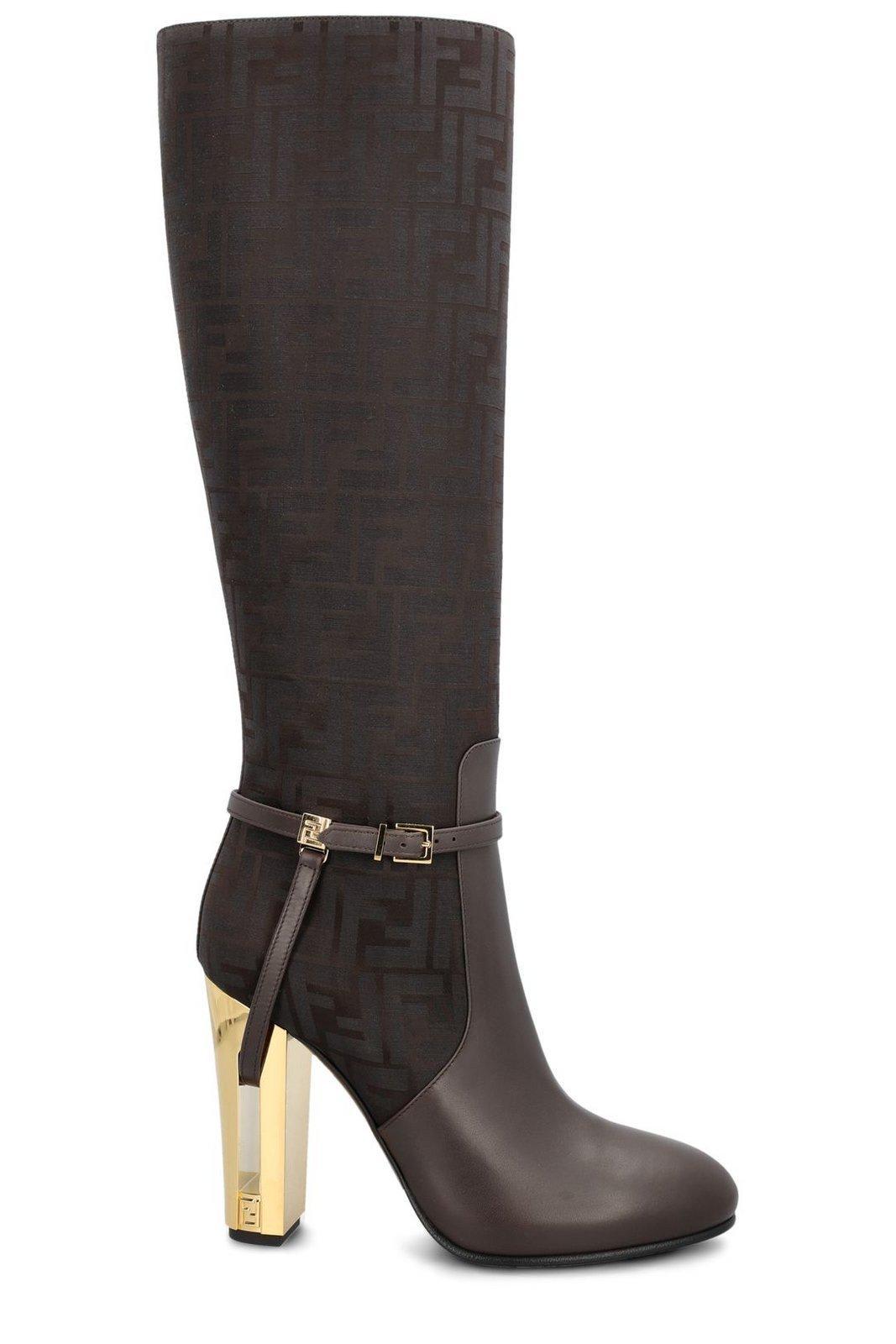 Fendi Delfina High Heeled Boots in Black | Lyst