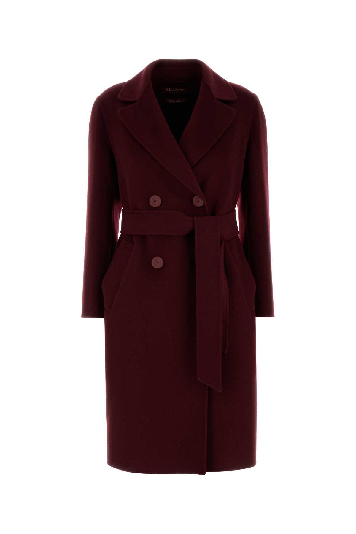 コート Max Mara Studio Burgundy cashmere and wool Canneti coat Max Mara Burgundy Cashmere And Wool Canneti Coat in Purple