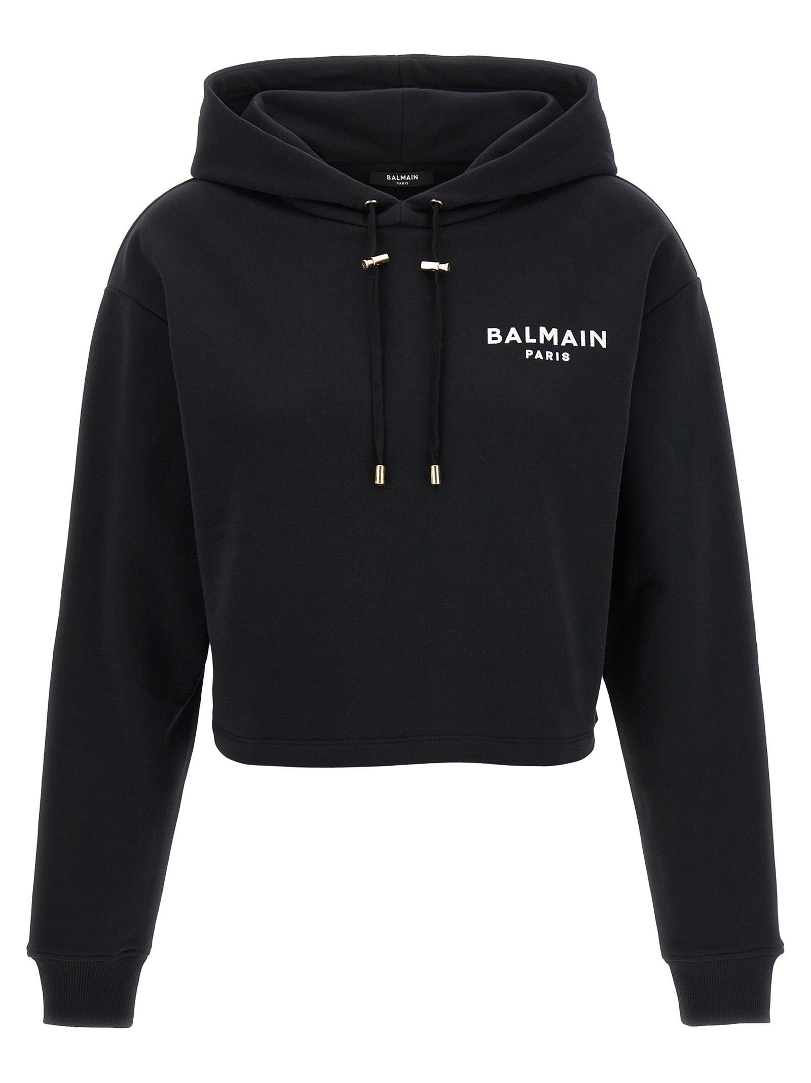 Balmain hoodie discount black and white