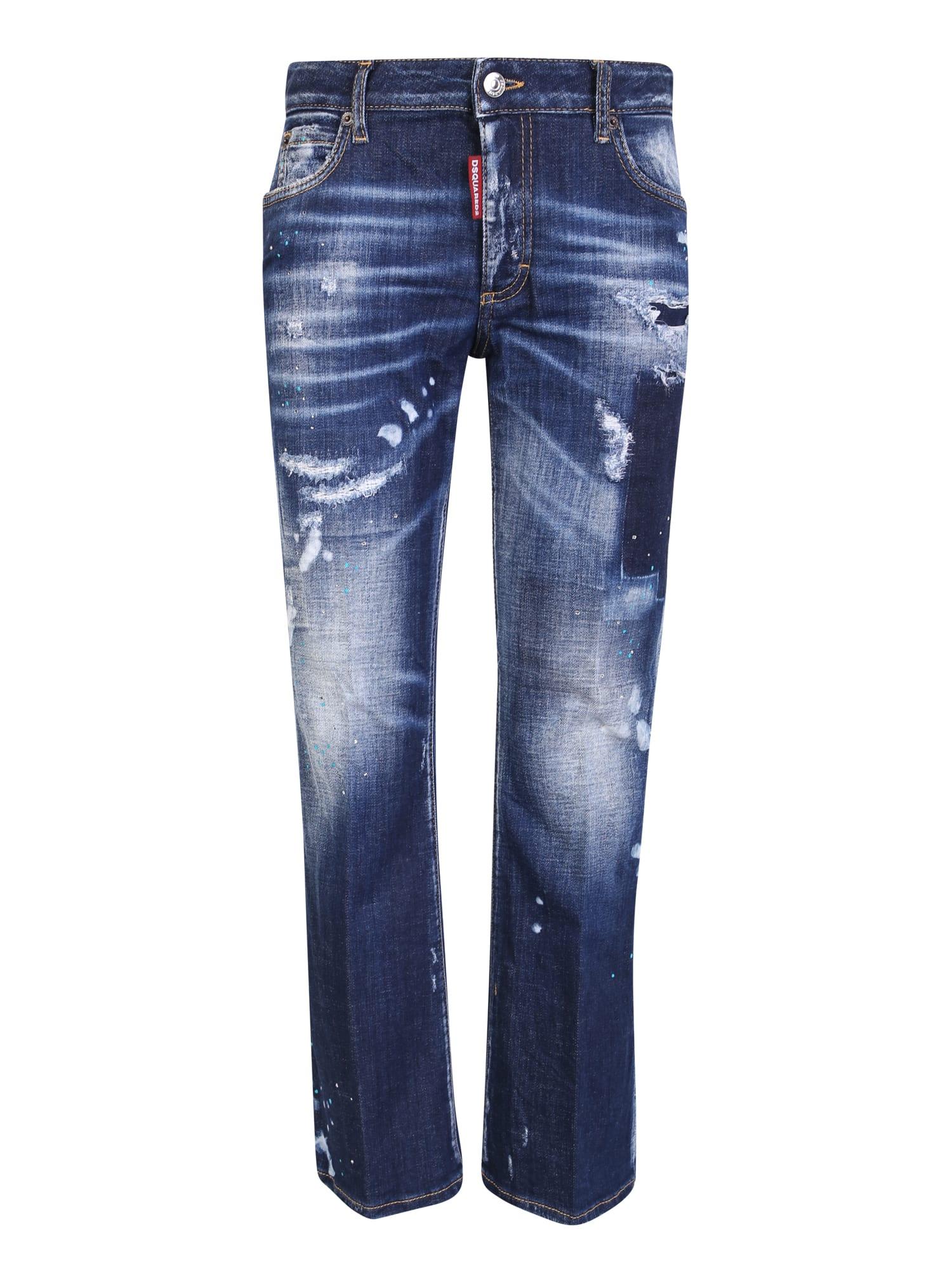 DSquared² Camo Patch Wash Sasoon Jeans in Blue | Lyst