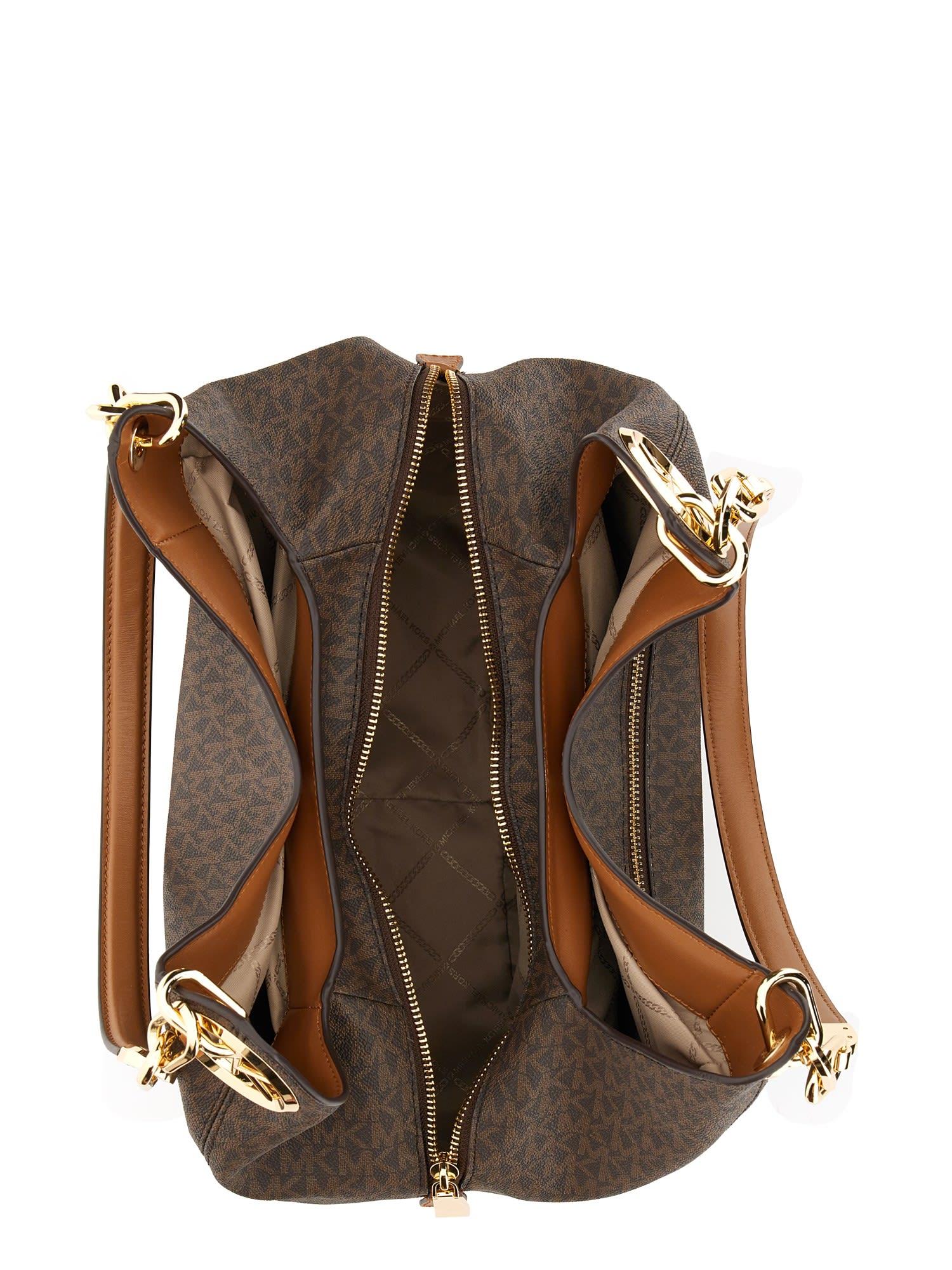 MICHAEL Michael Kors Lillie Large Shoulder Bag in Brown | Lyst
