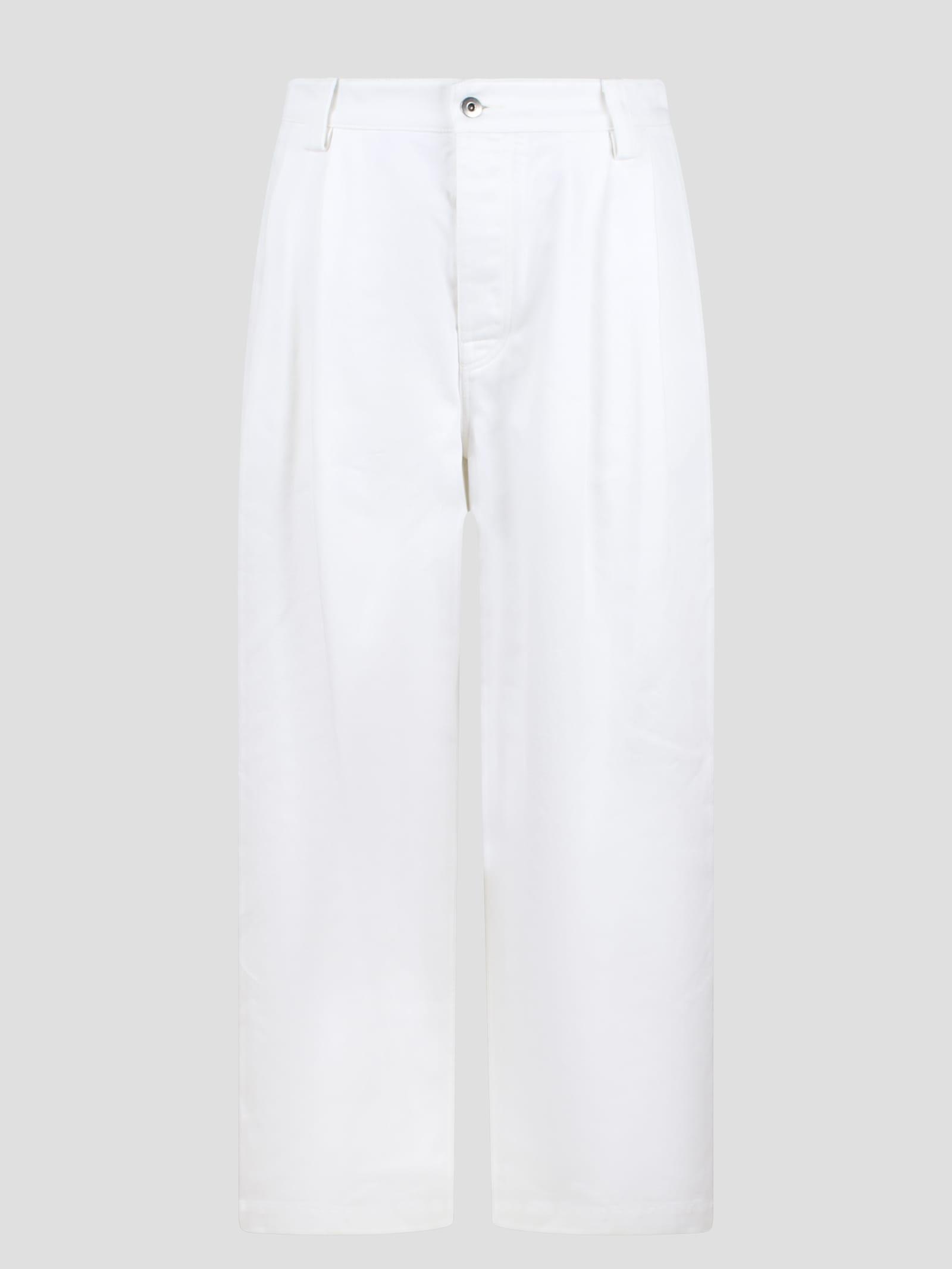 Bottega Veneta White Pleated Jeans