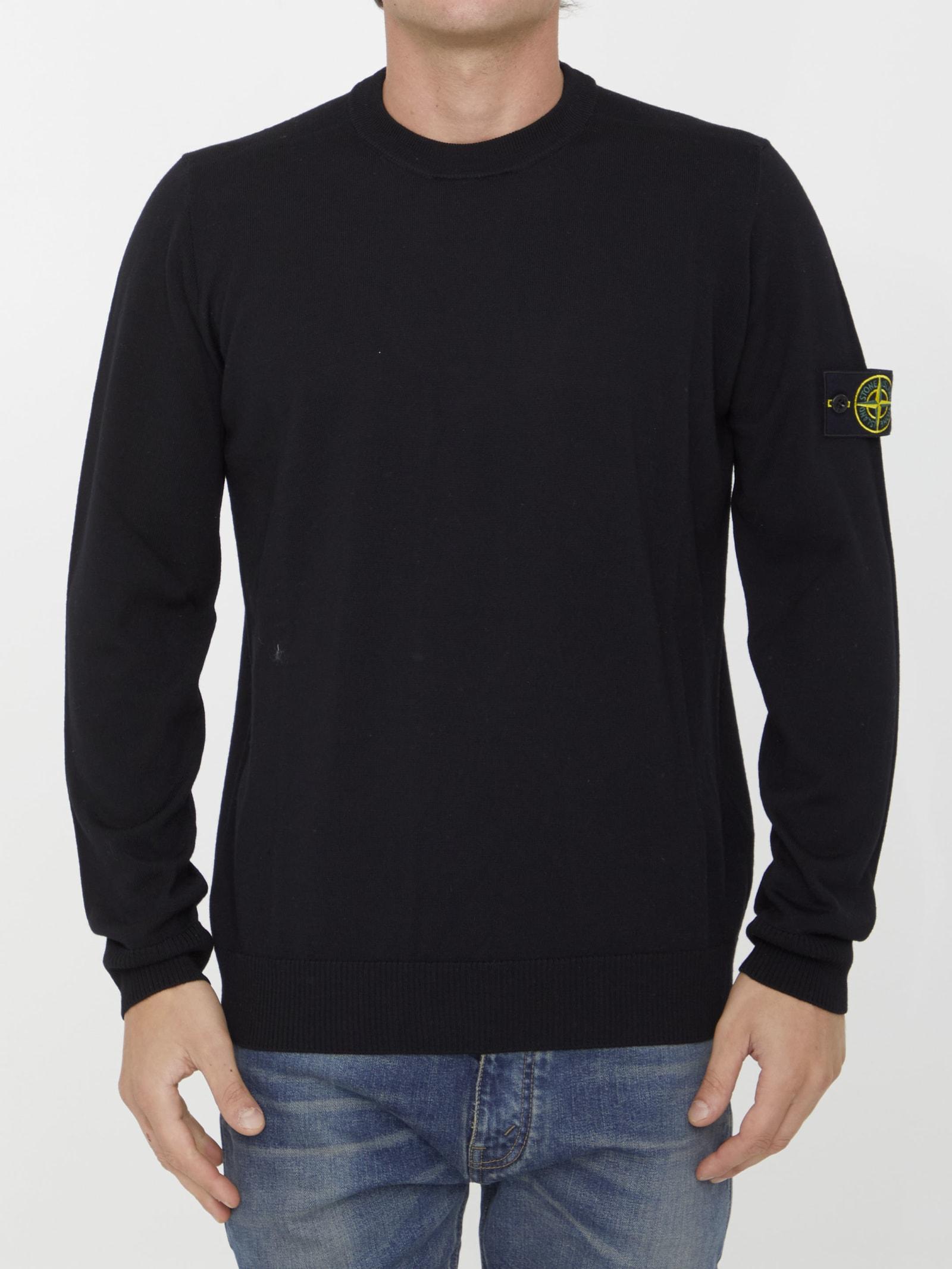Stone island 2025 black wool jumper