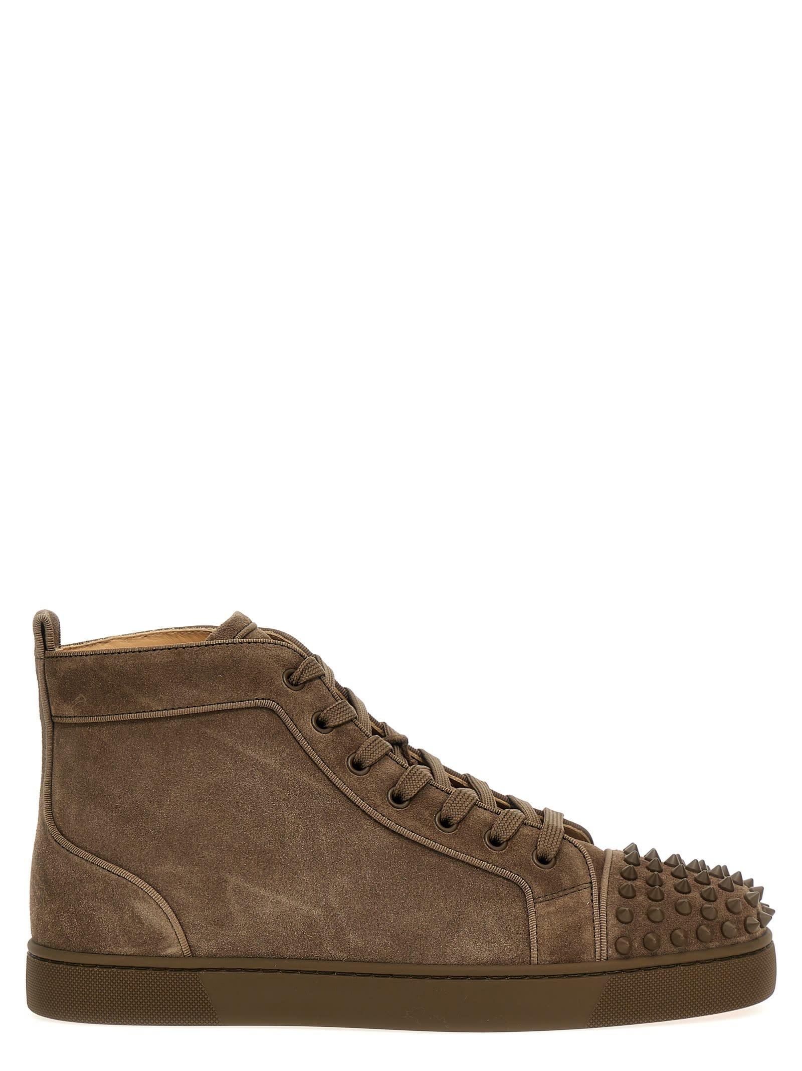 Christian Louboutin Louis Grosgrain-trimmed Spiked Suede High-top