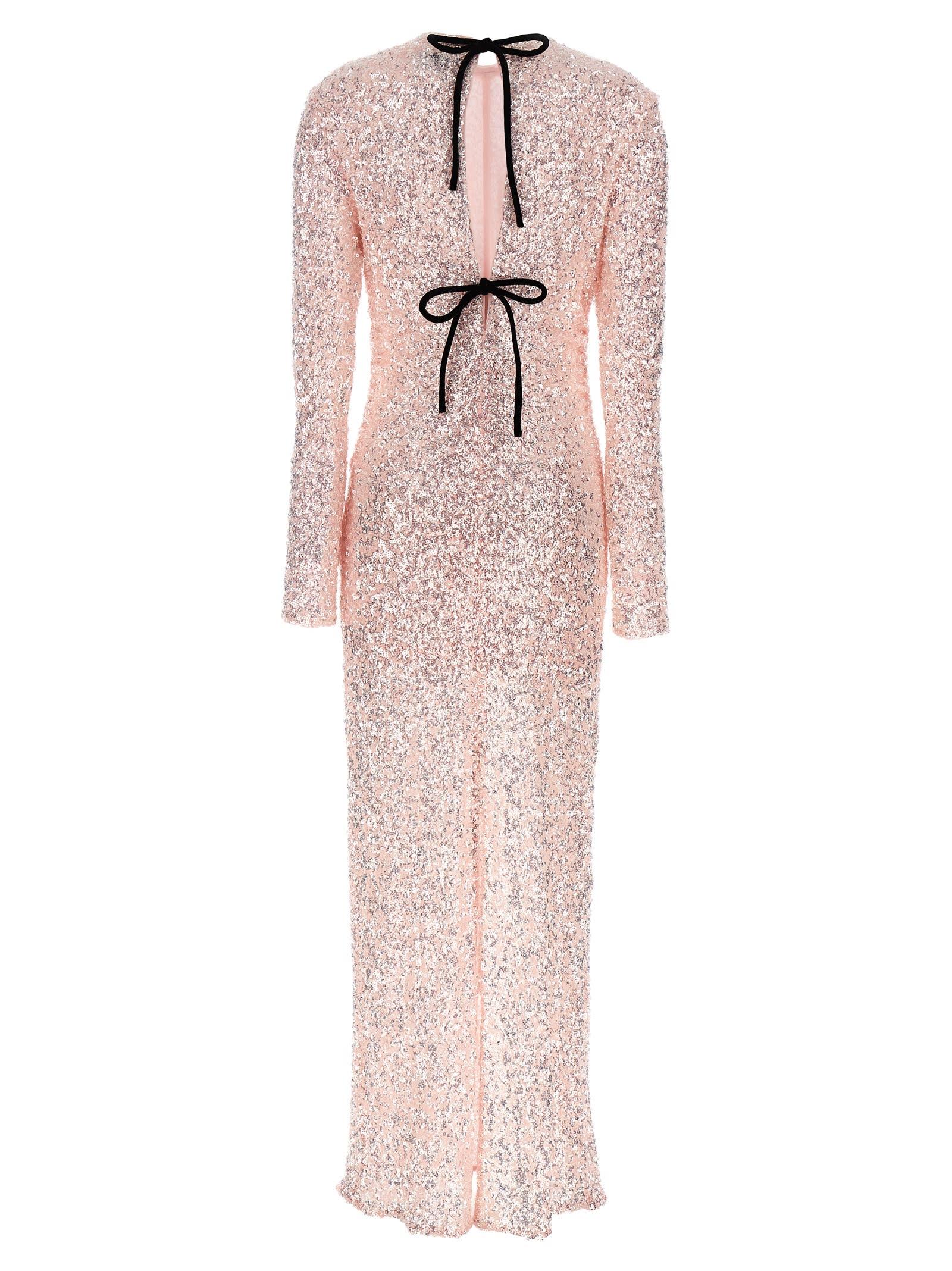 Ganni Sequin Long Dress Dresses in Pink Lyst