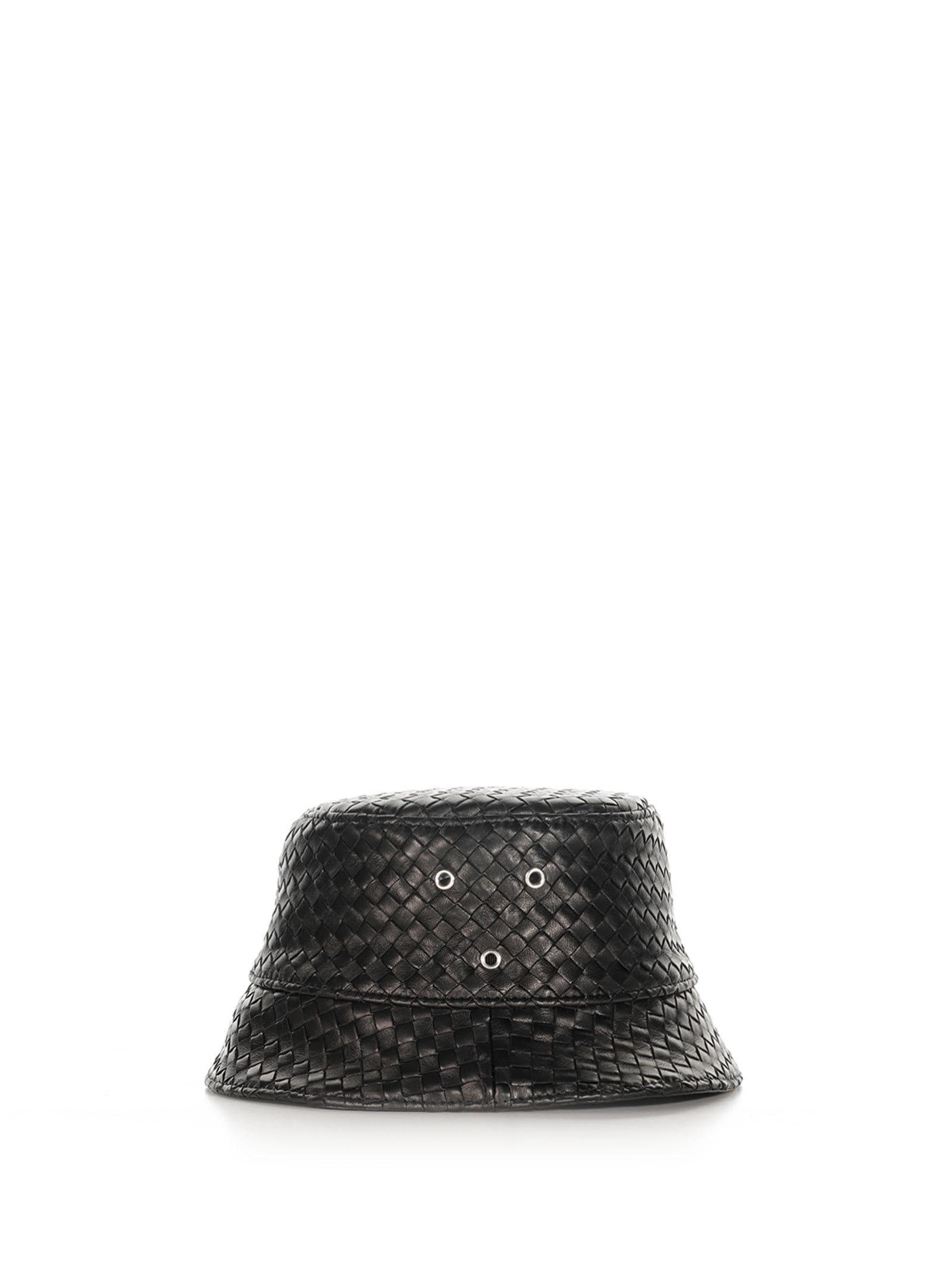 Bottega Veneta Braided Leather Hat in Black for Men