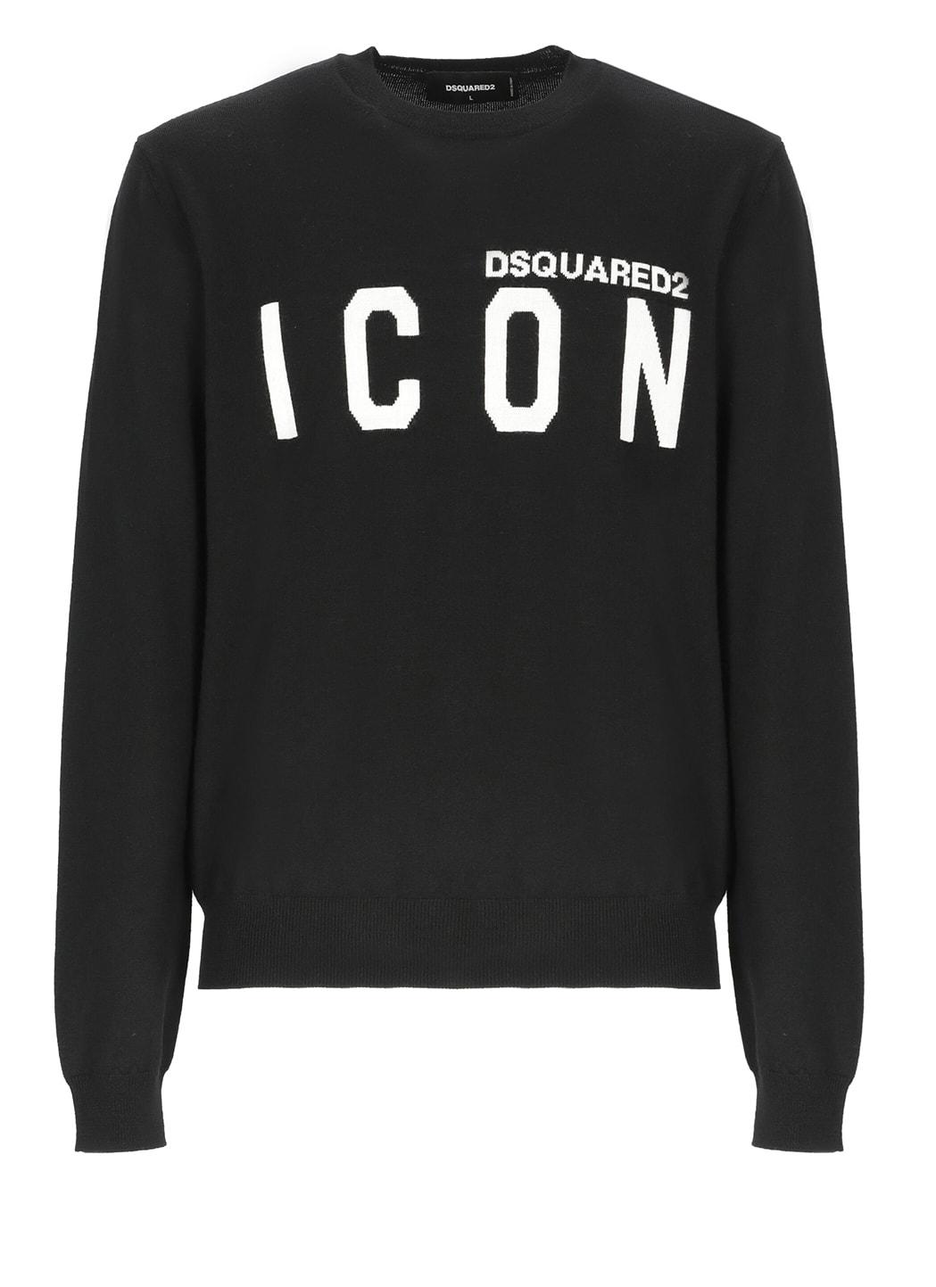 DSquared² Be Icon Sweater in Black for Men | Lyst