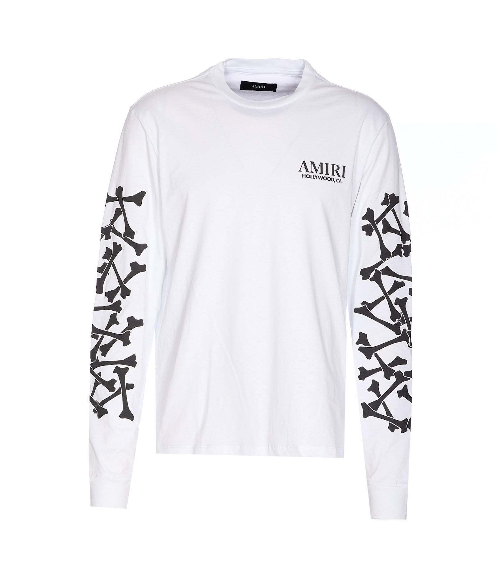 Amiri Bones Stacked Long Sleeves T-Shirt in White for Men | Lyst