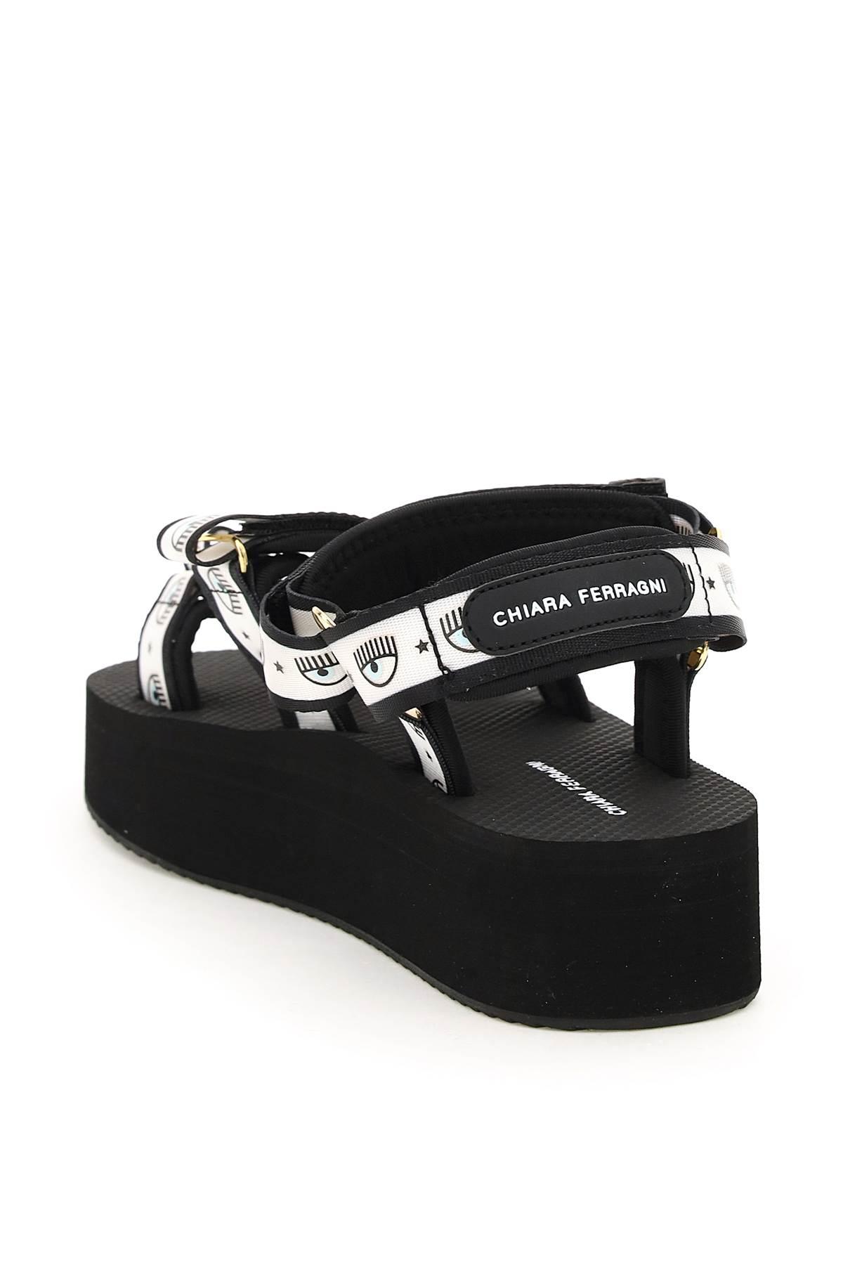 Chiara Ferragni Logomania Sandals in Black | Lyst