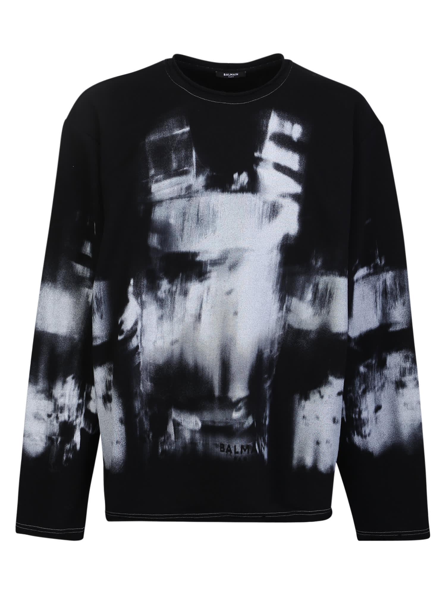 スウェット・トレーナー BALMAIN COTTON CREWNECK SWEATSHIRT WITH TIE DYE PATTERN Balmain Sweatshirts for Men | Online Sale up to 55% off | Lyst