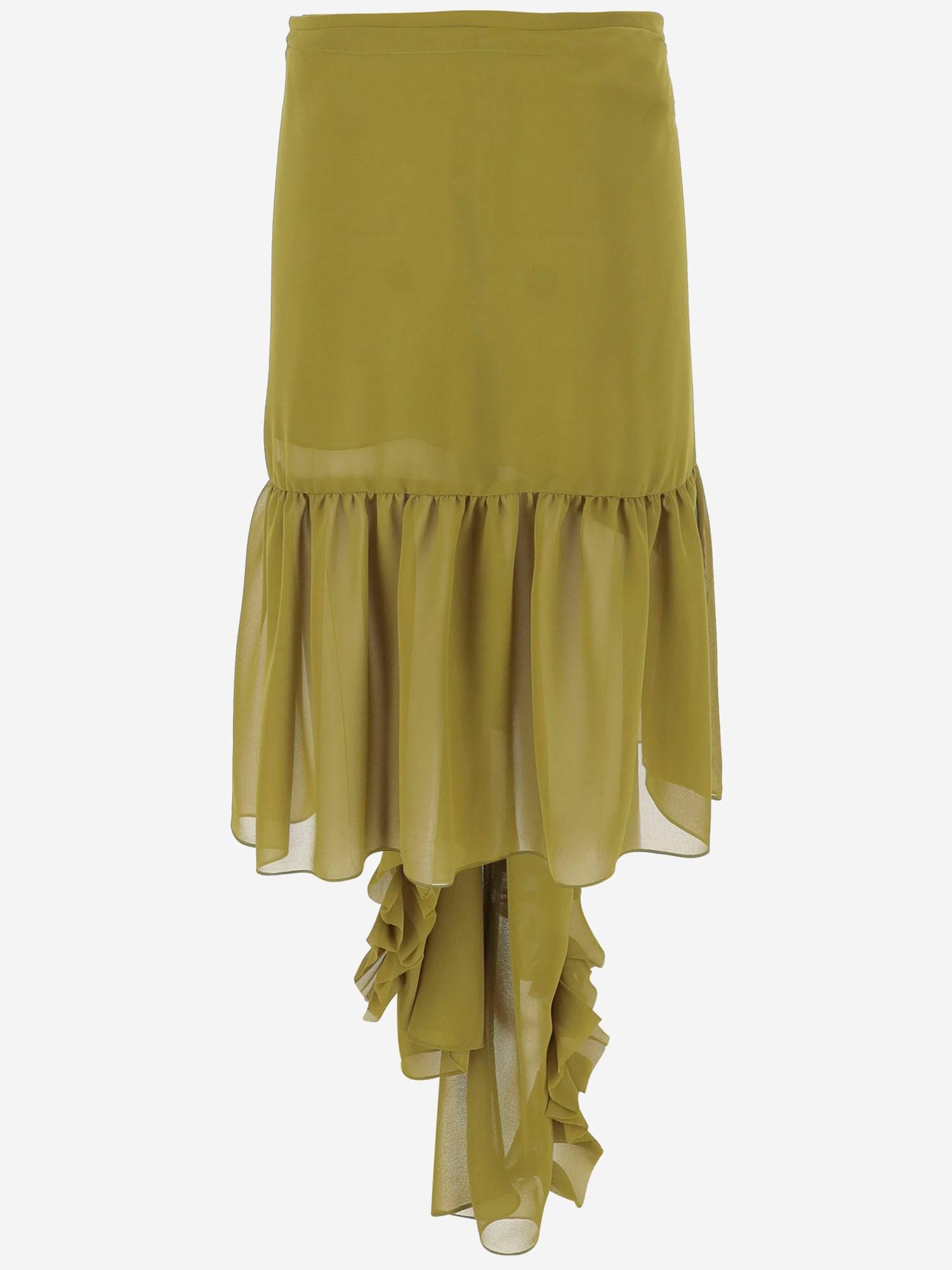 Dries Van Noten Nylon Skirt With Ruffles in Green | Lyst UK