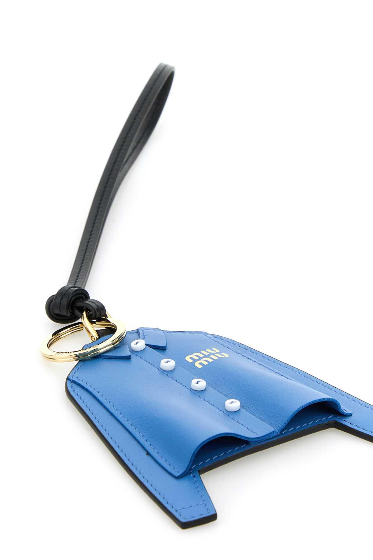【関税&送料込】Miu Miu Cerulean Blue Leather Keyring Cerulean blue leather keyring – G&B