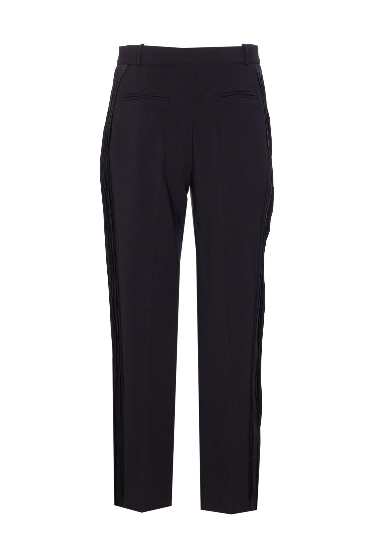 パンツ ELISABETTA FRANCHI LIGHT CREPE TROUSERS WITH TUXEDO DETAIL Elisabetta Franchi Light Crepe Trousers With Tuxedo Detail