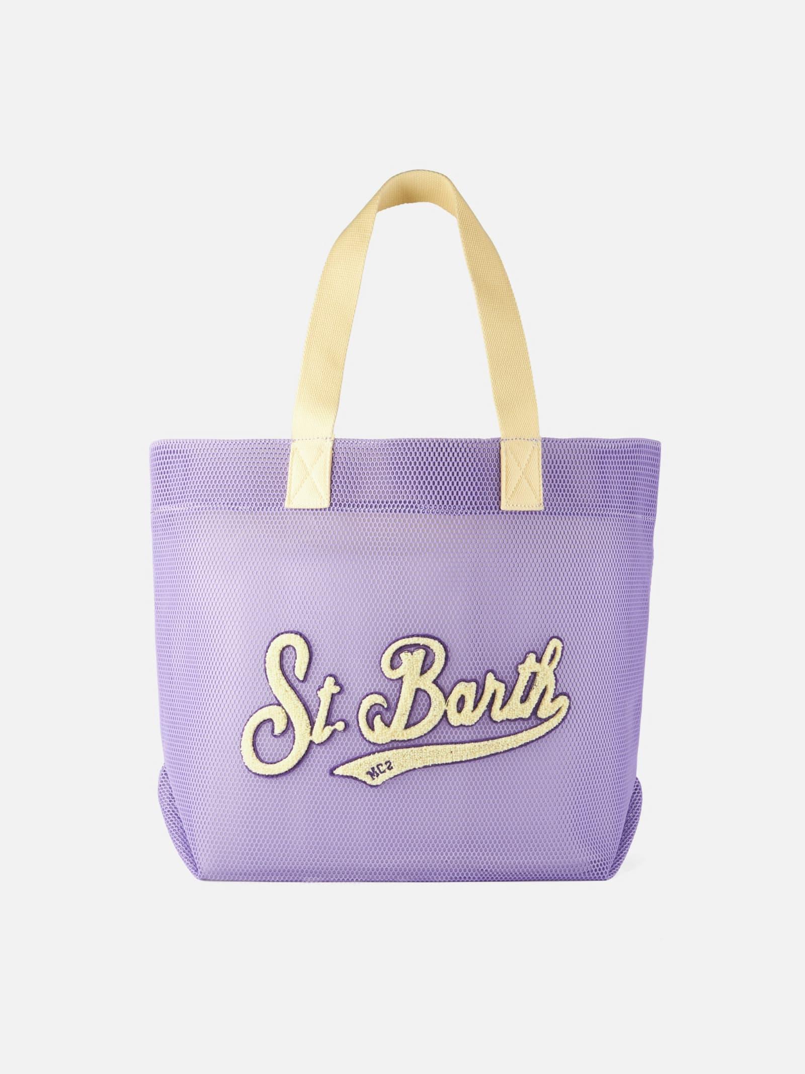 Mc2 Saint Barth Mesh Purple Shopper Bag With Terry Patch Melissa Satta  Special Edition | Lyst