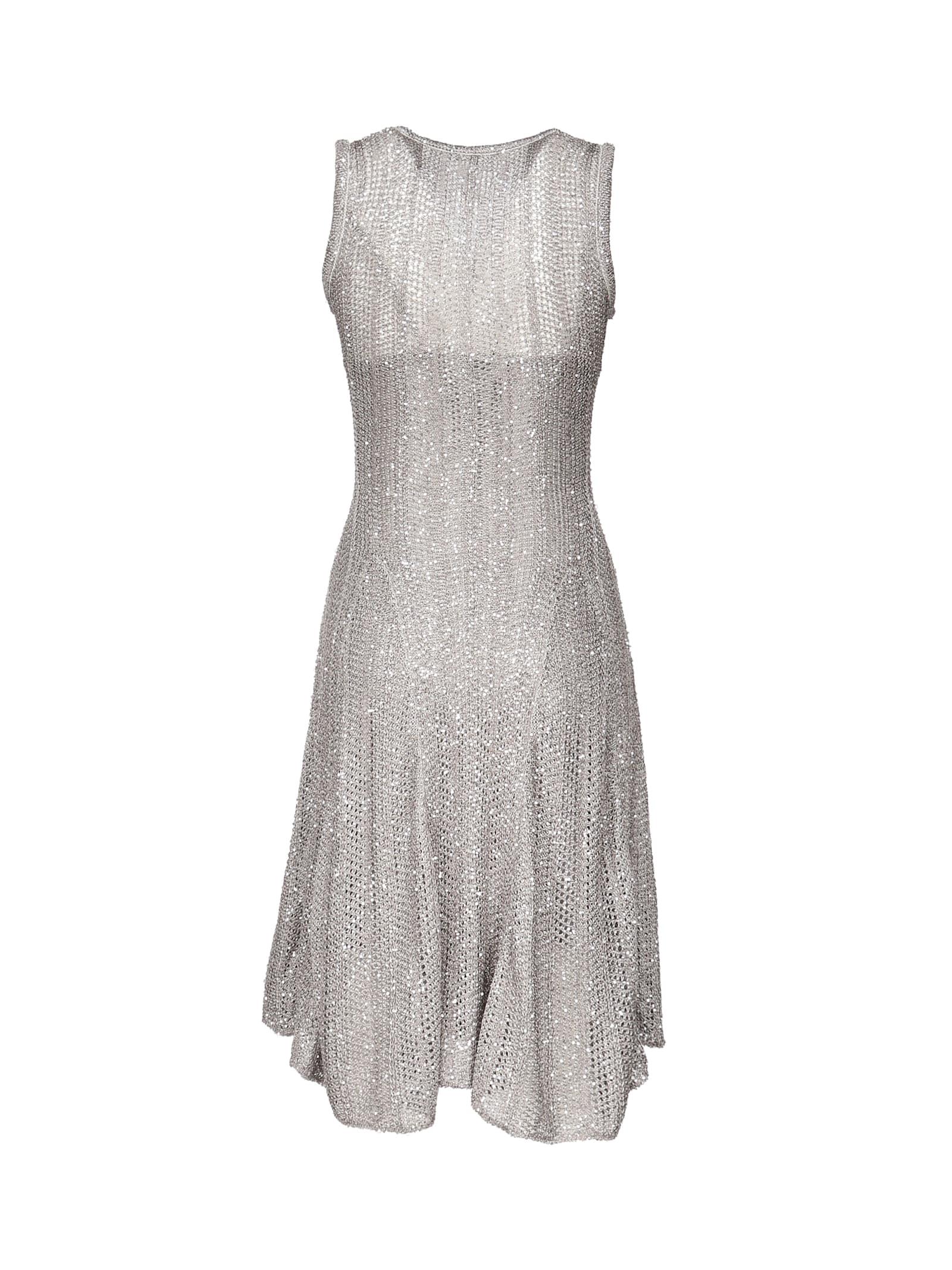 ワンピース Alaia SEQUINS KNIT DRESS Alaïa Full-Length Knit Dress With Sequins in Gray | Lyst