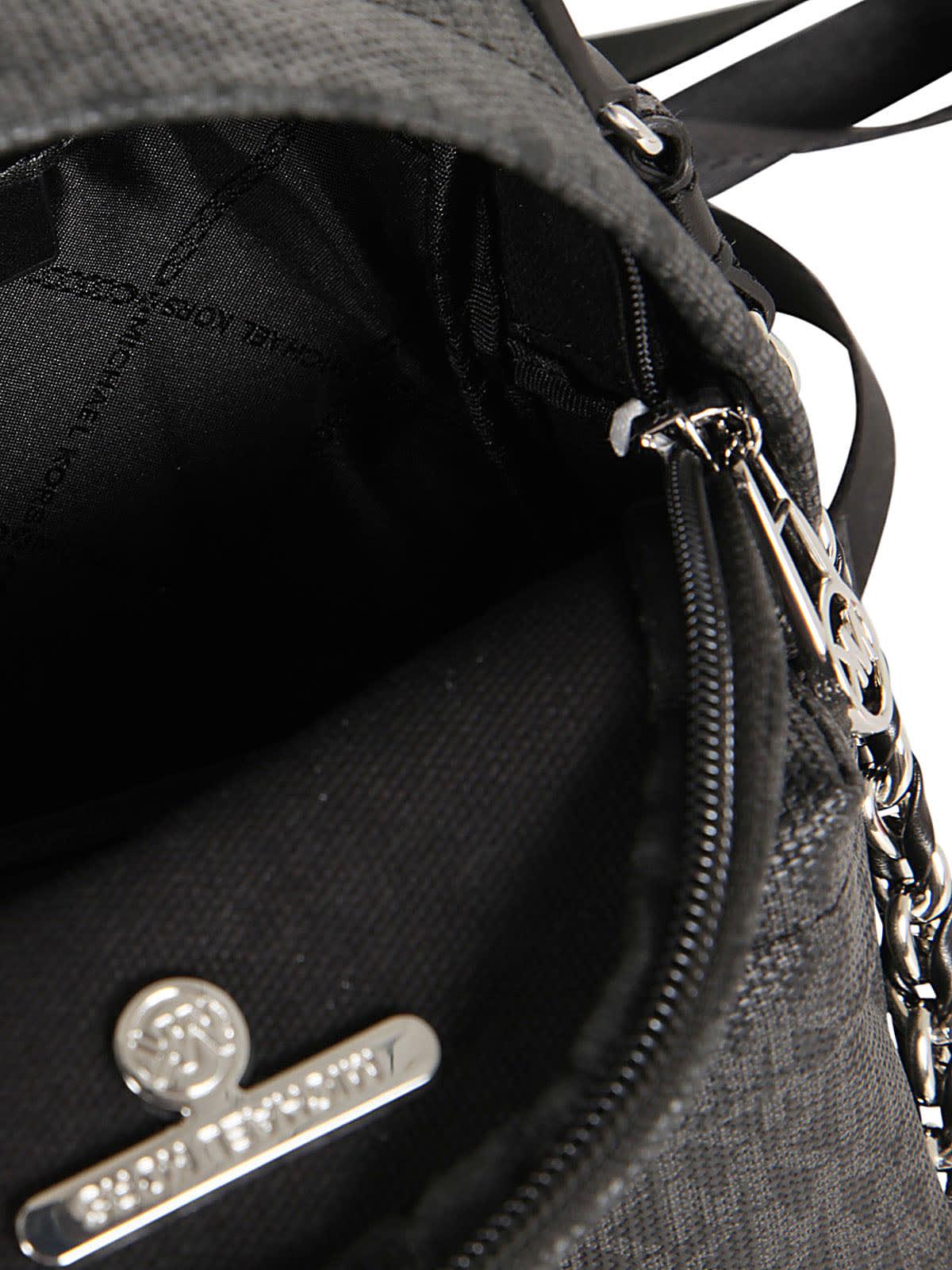 Chain-embellished Monogram Backpack In Black
