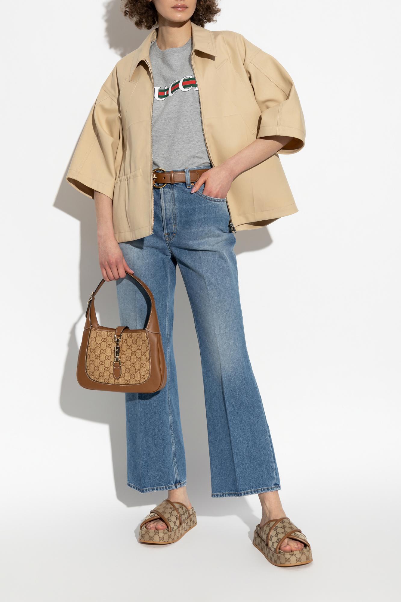 デニム・ジーパン Gucci Denim Flare Jeans Washed denim flare pant with Gucci … curated on LTK