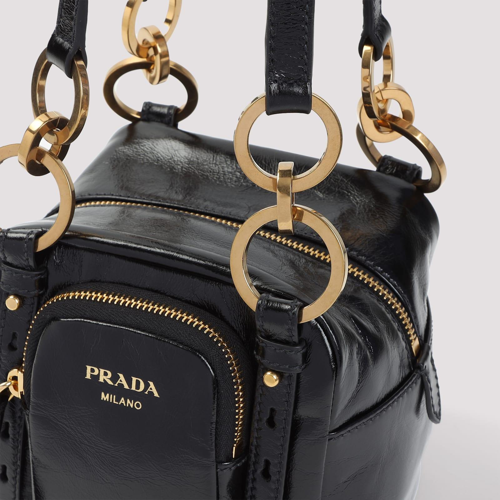Prada Mini Dangle Handbag in Black | Lyst