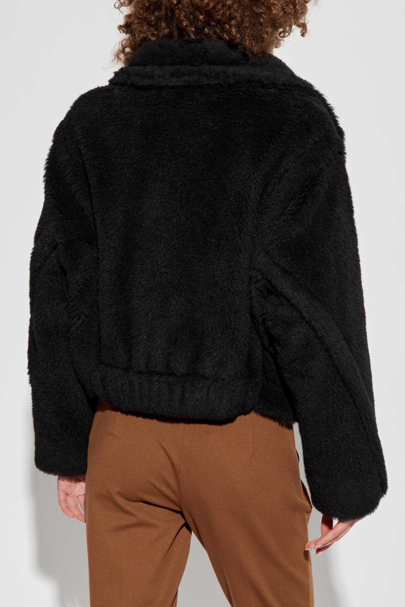 【送料&関税込】Max Mara Fur Coat Oggeri Oggeri alpaca, wool, and silk teddy coat in black - Max Mara