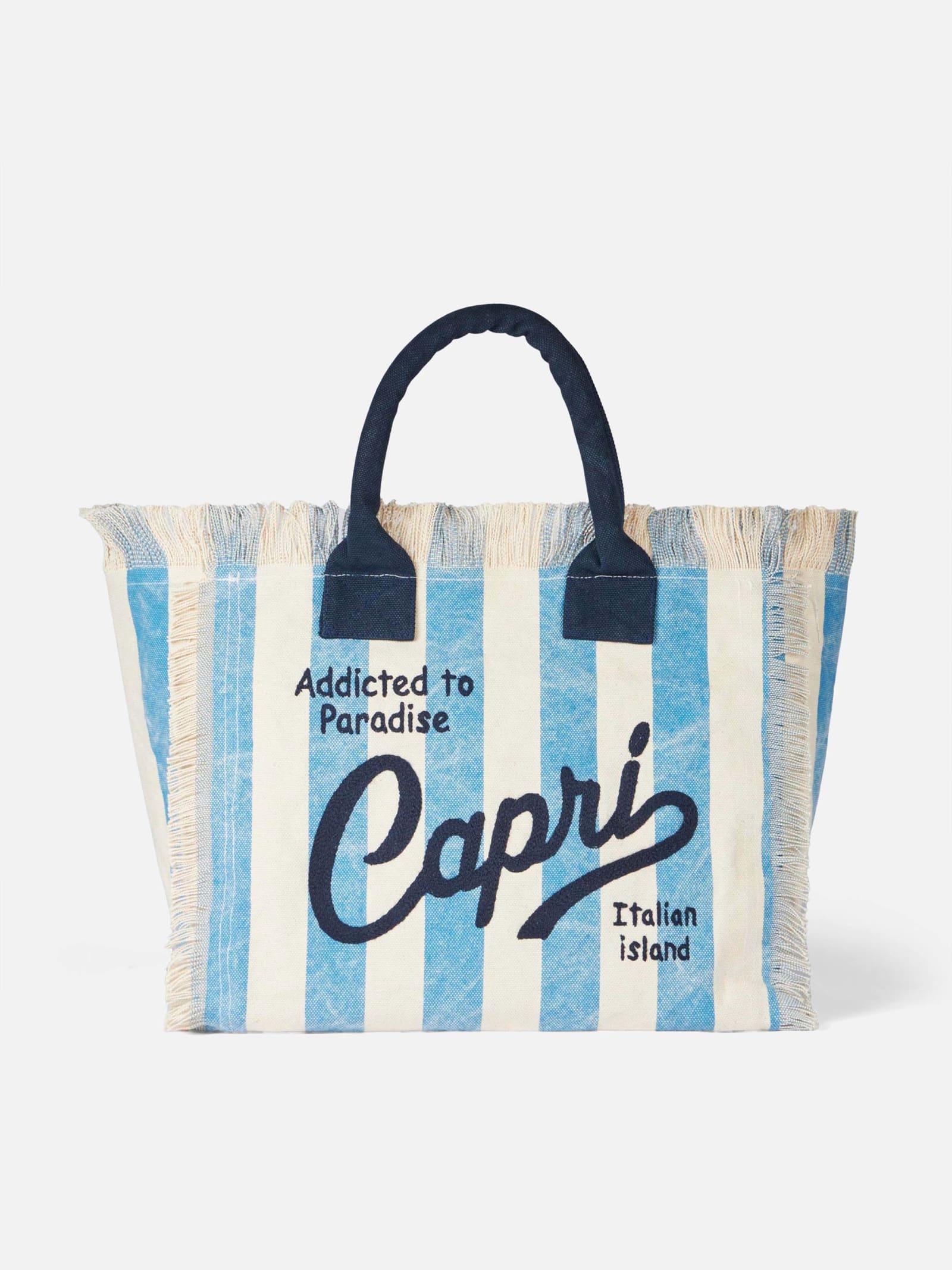 Mc2 Saint Barth Vanity Canvas Shoulder Bag With Capri Print in