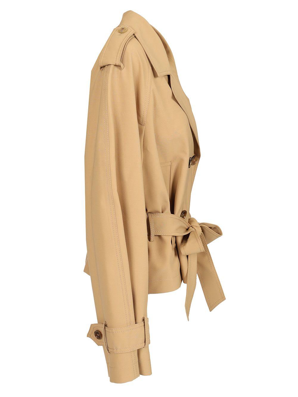 ブルゾン Marni Short Trench Coat With Belt Marni Short Trench Coat With Belt Jackets in Natural | Lyst