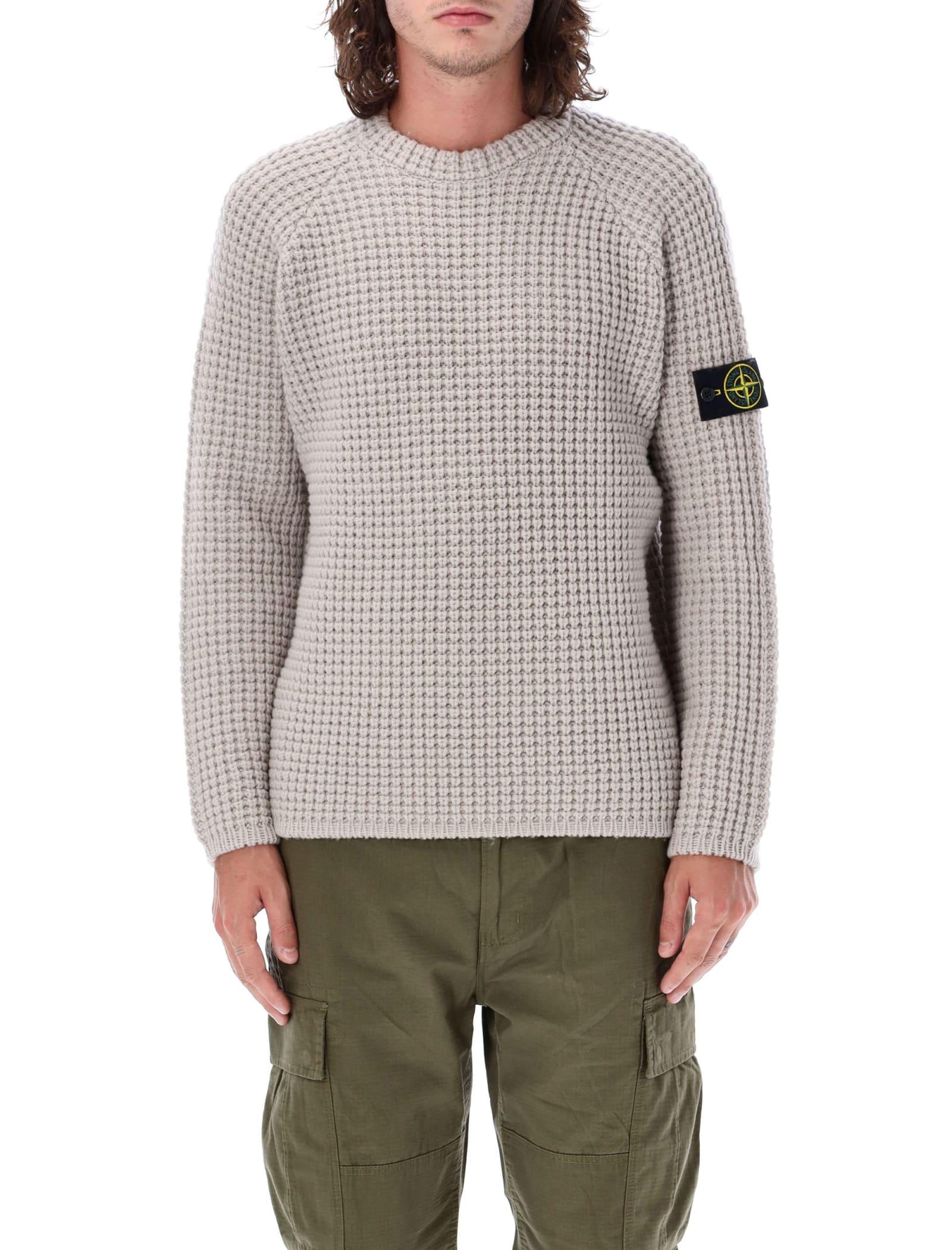 Stone Island Waffle Sweater in Gray for Men | Lyst