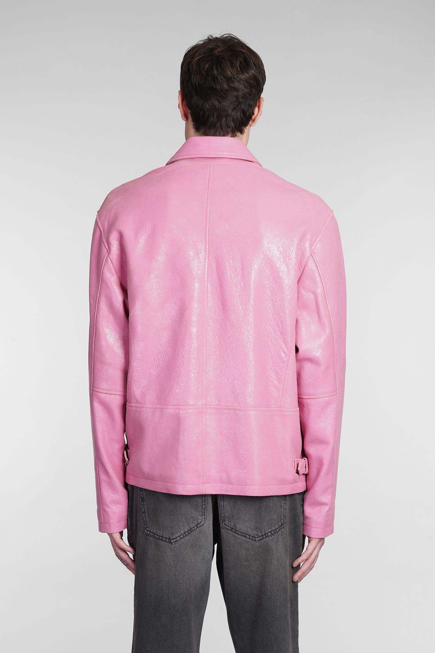 Guess pink leather clearance jacket