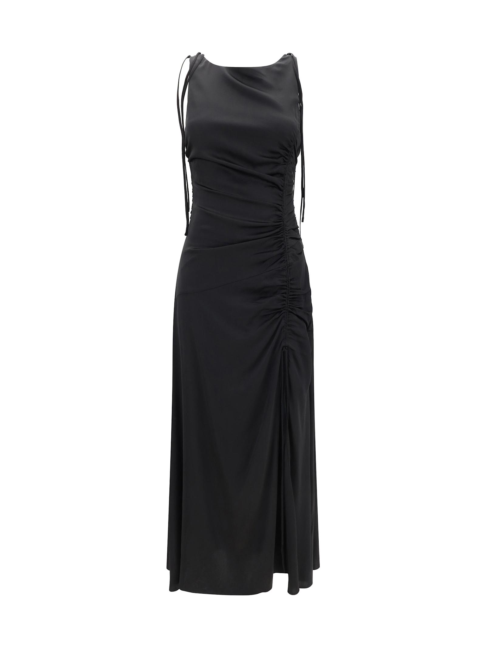 Ganni ガニー Satin Long Dress サテン ロングドレス Ganni Satin Long Dress in Black | Lyst