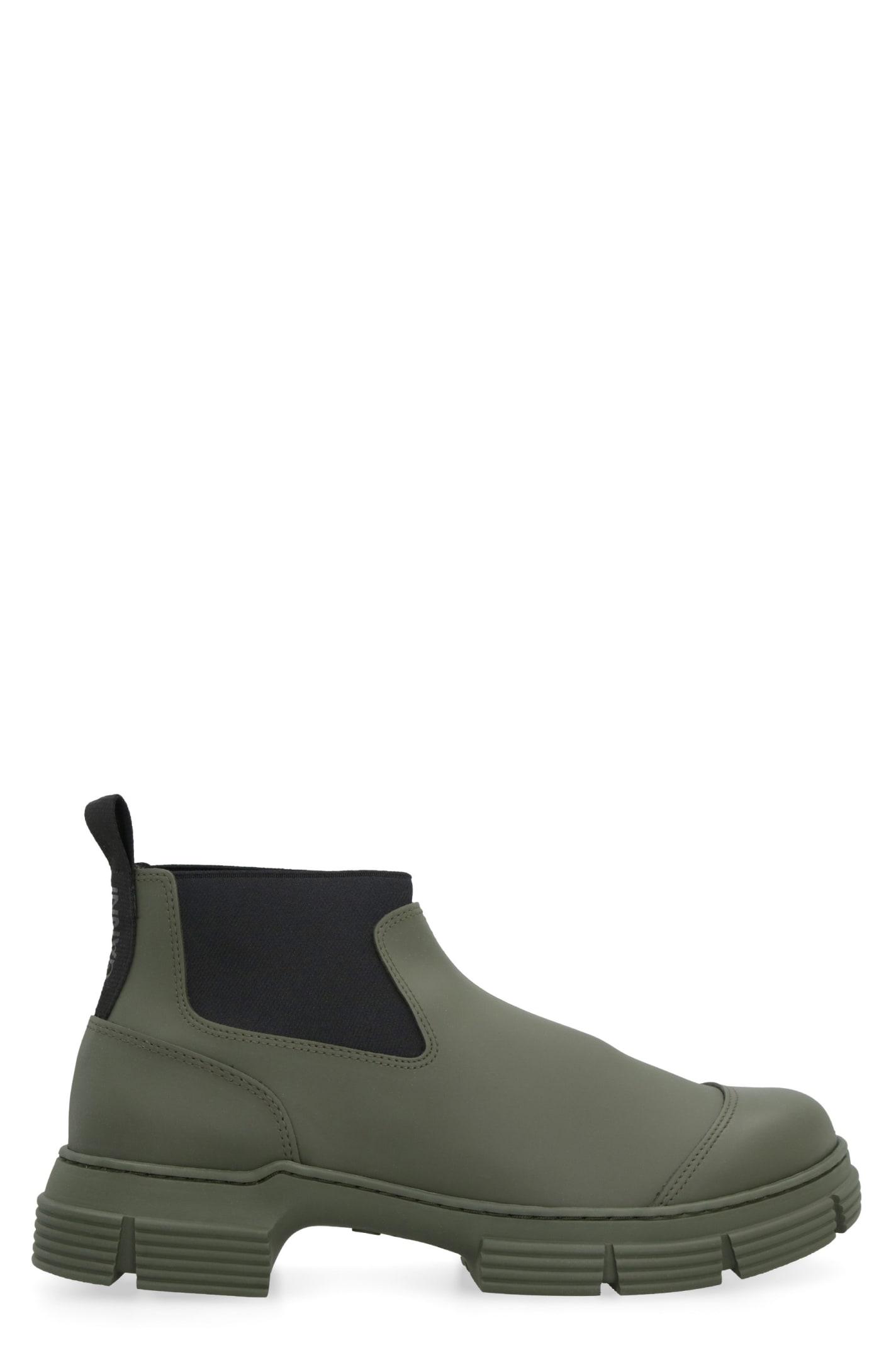 Ganni Crop City Rubber Boots in Green Lyst