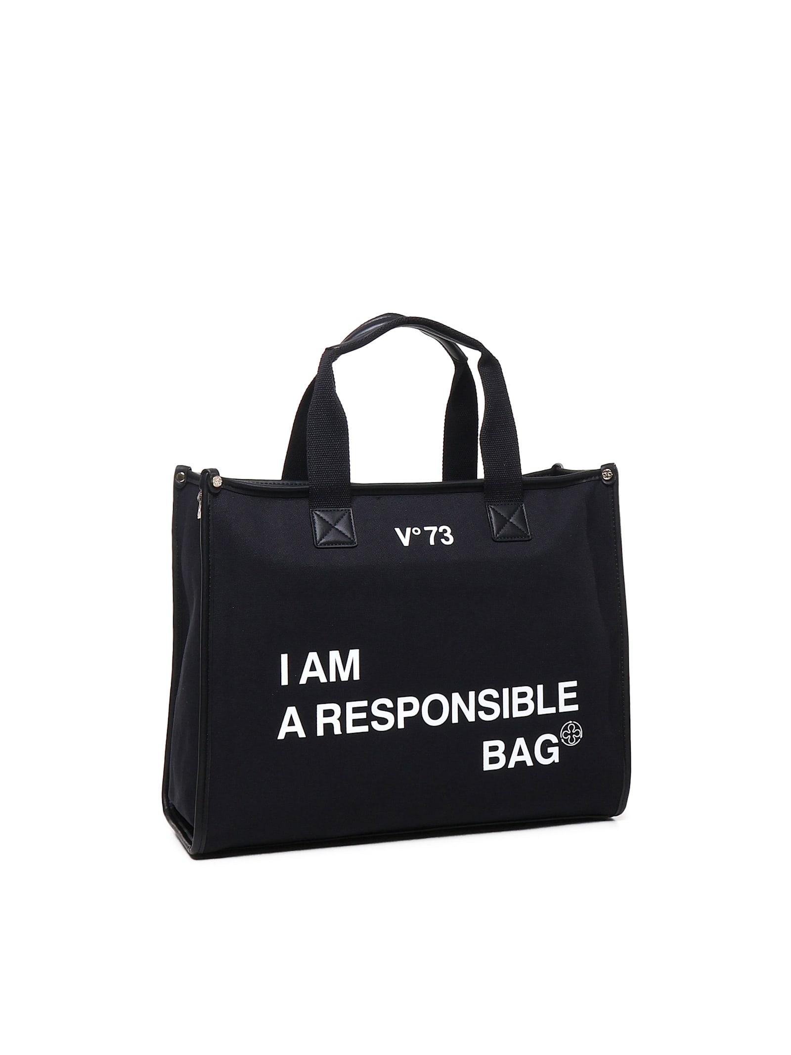 V73 Responsibility Cotton Tote Bag in Black | Lyst