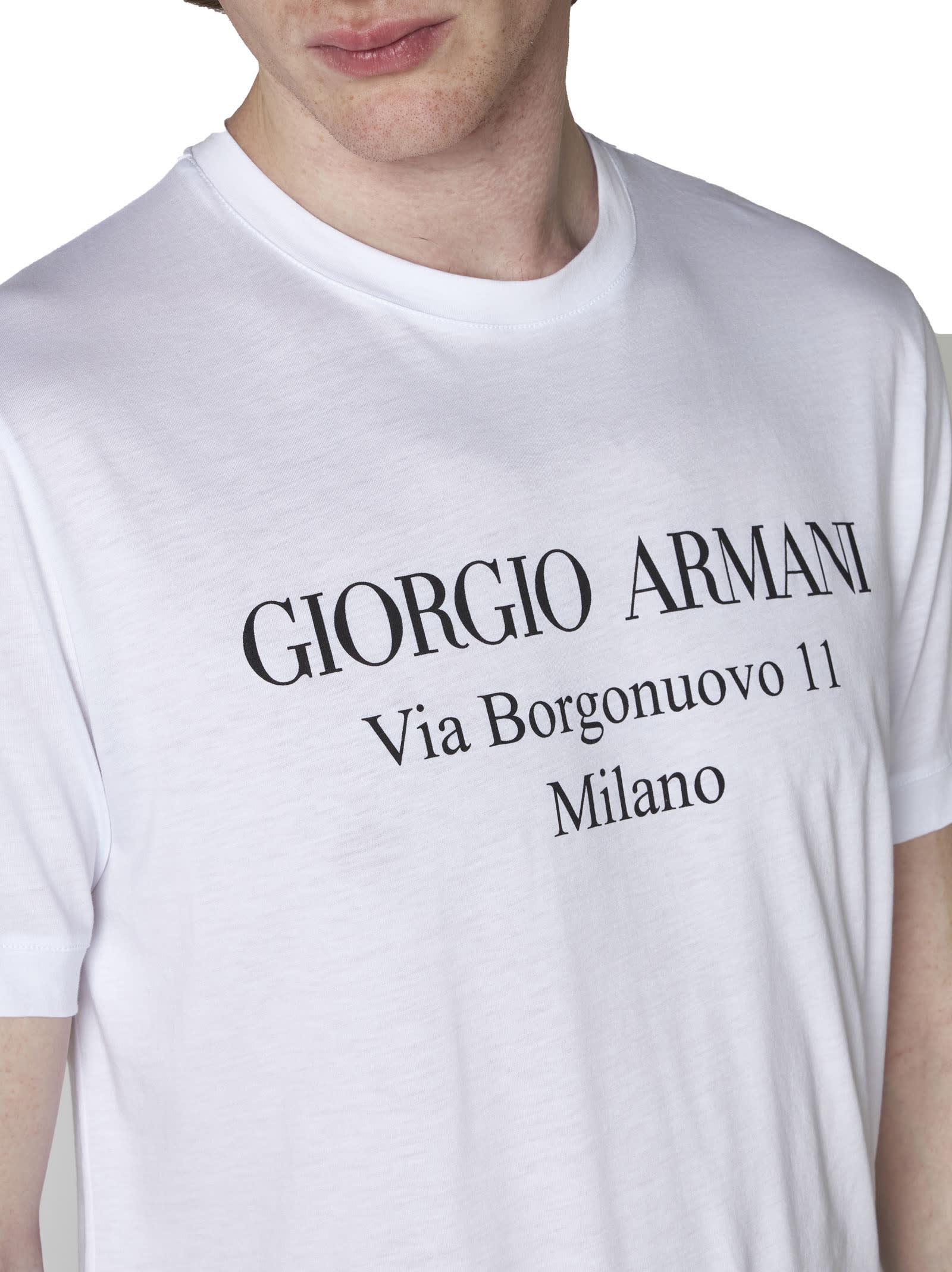 Giorgio Armani T-shirt in White for Men | Lyst