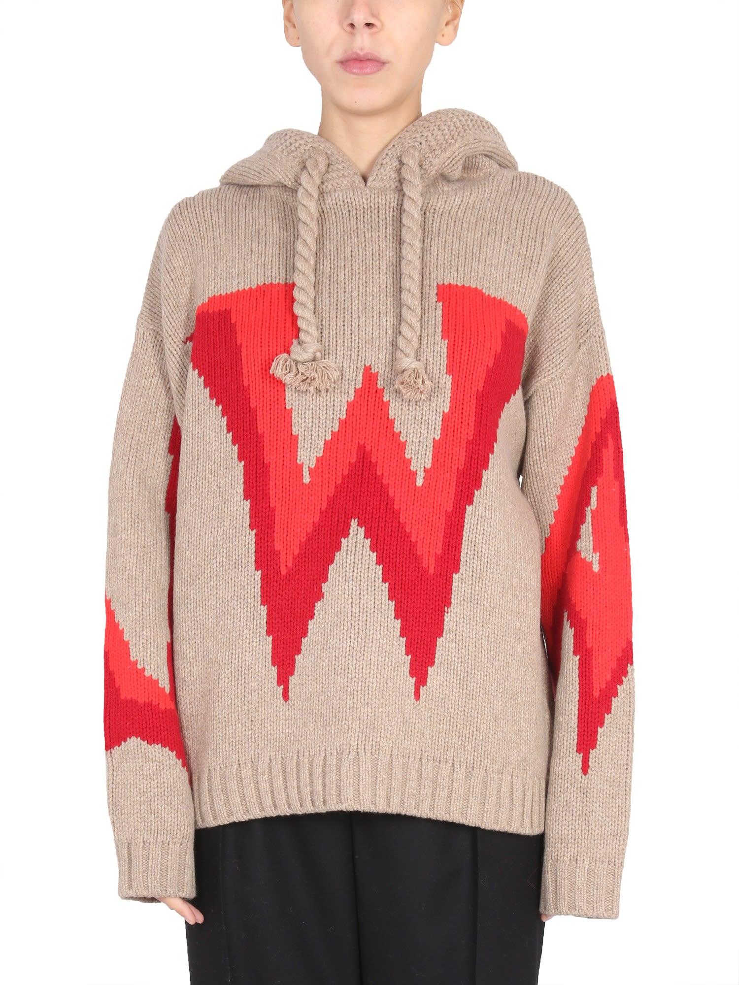 JW Anderson Knit Sweatshirt With Logo in Red | Lyst