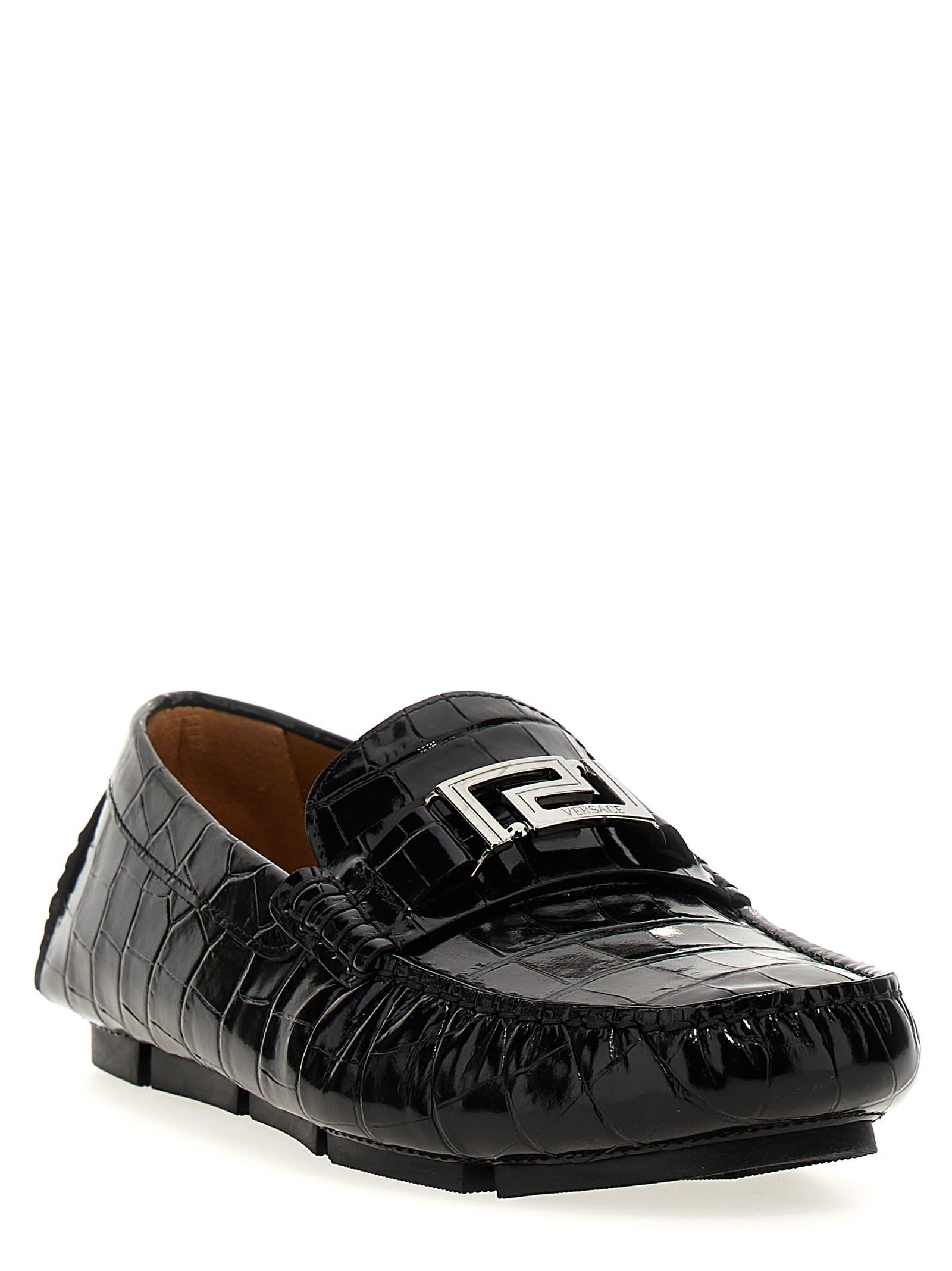 Versace Greca Loafers in Black for Men Lyst UK