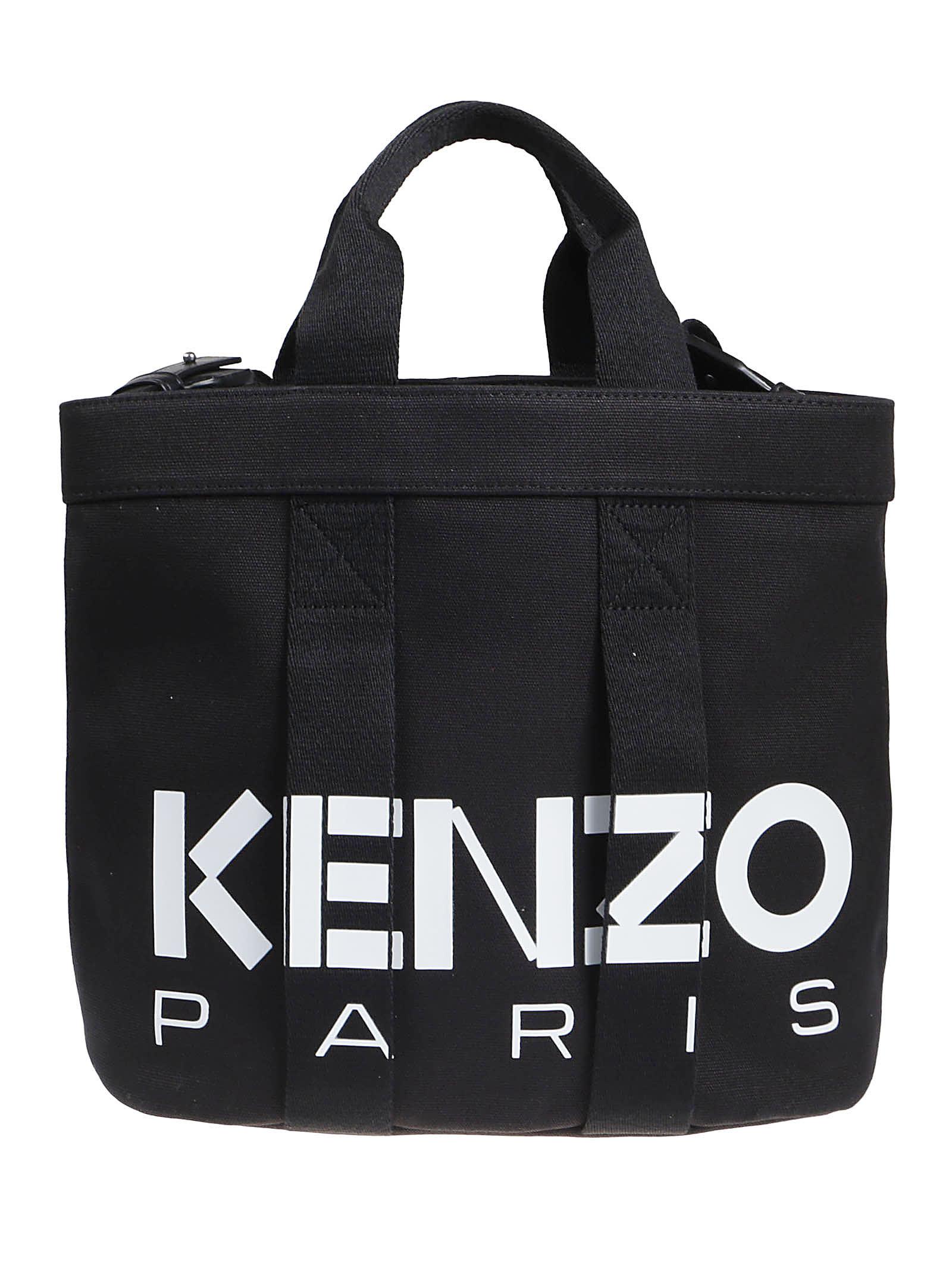 KENZO Logo-printed Top Handle Bag in Black | Lyst