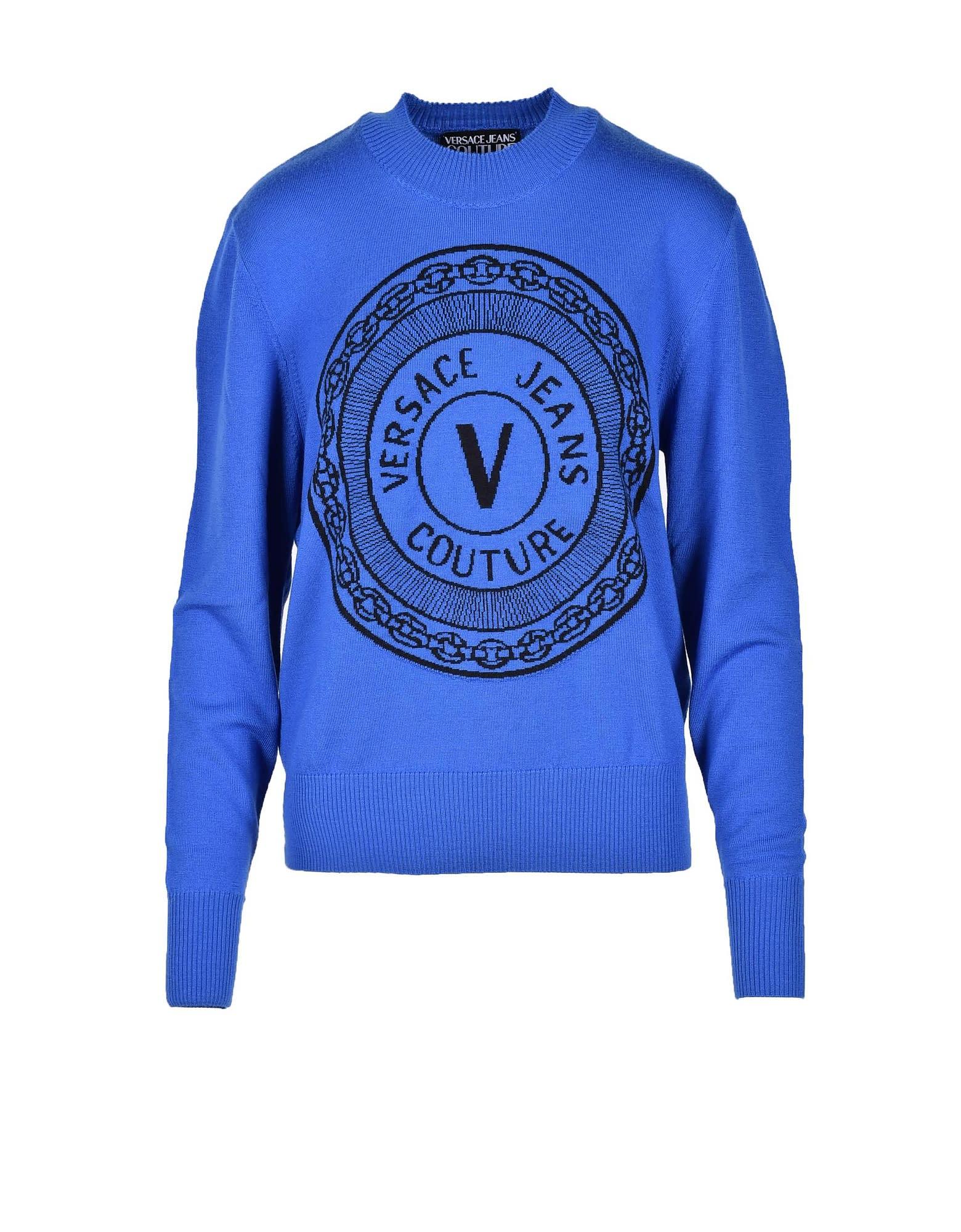 Versace Jeans Couture Blue Sweater | Lyst