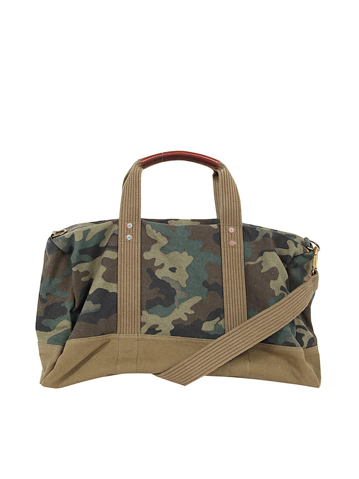 Polo Ralph Lauren Camouflage Leather Duffel Bag in Gray for Men