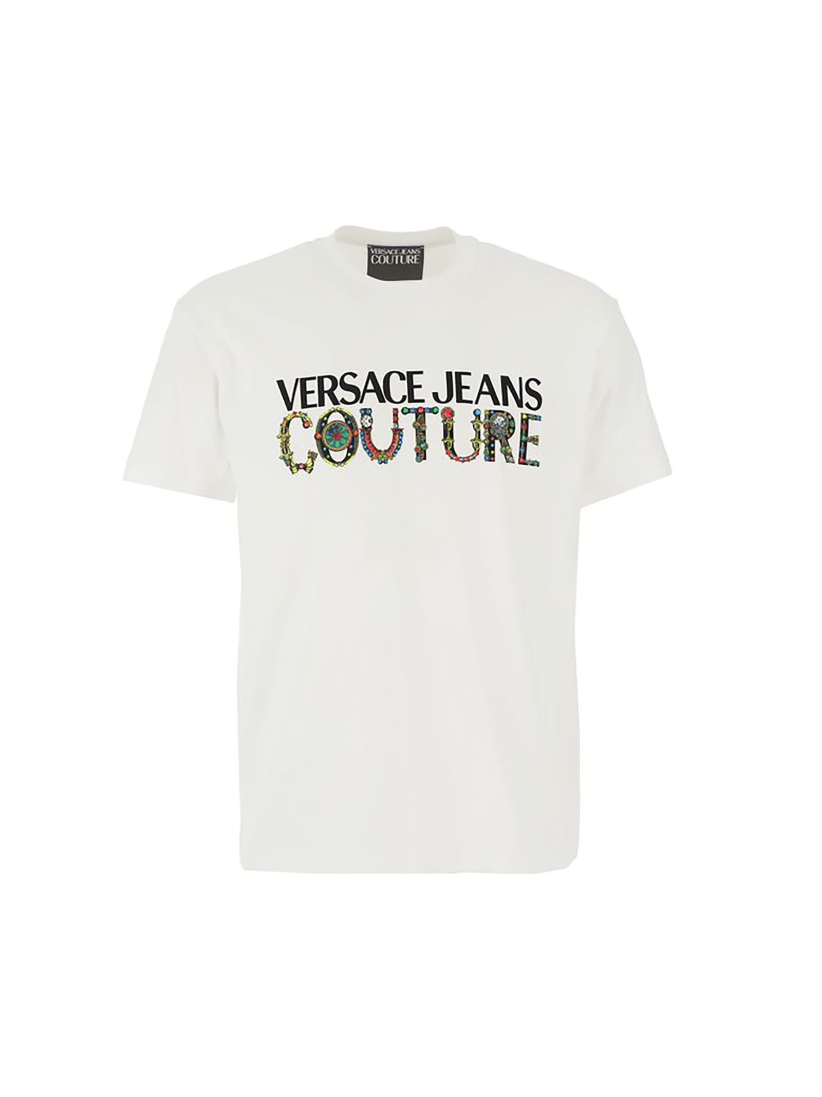 Versace Jeans Couture T-shirt Organic Cotton Brand Name On Chest for Men -  Lyst