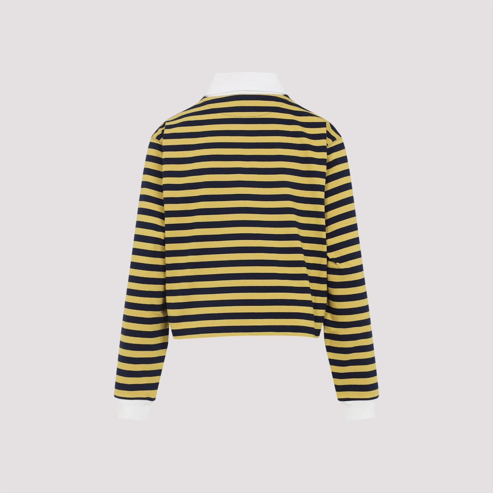Miu Miu Striped Polo Shirt in Yellow | Lyst UK