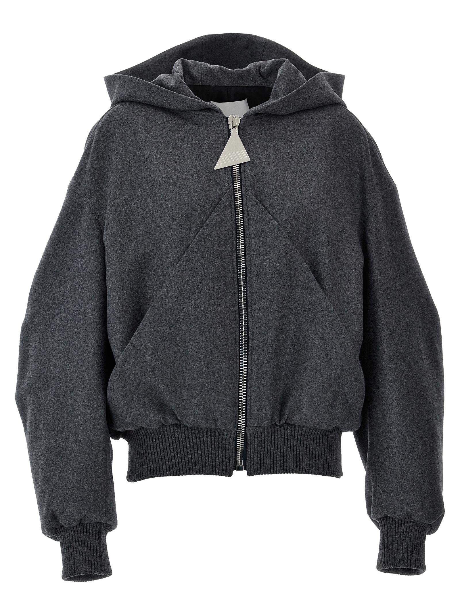 【関税込み】THE ATTICO Hooded bomber jacket THE ATTICO Hooded oversized wool-twill bomber jacket | NET-A