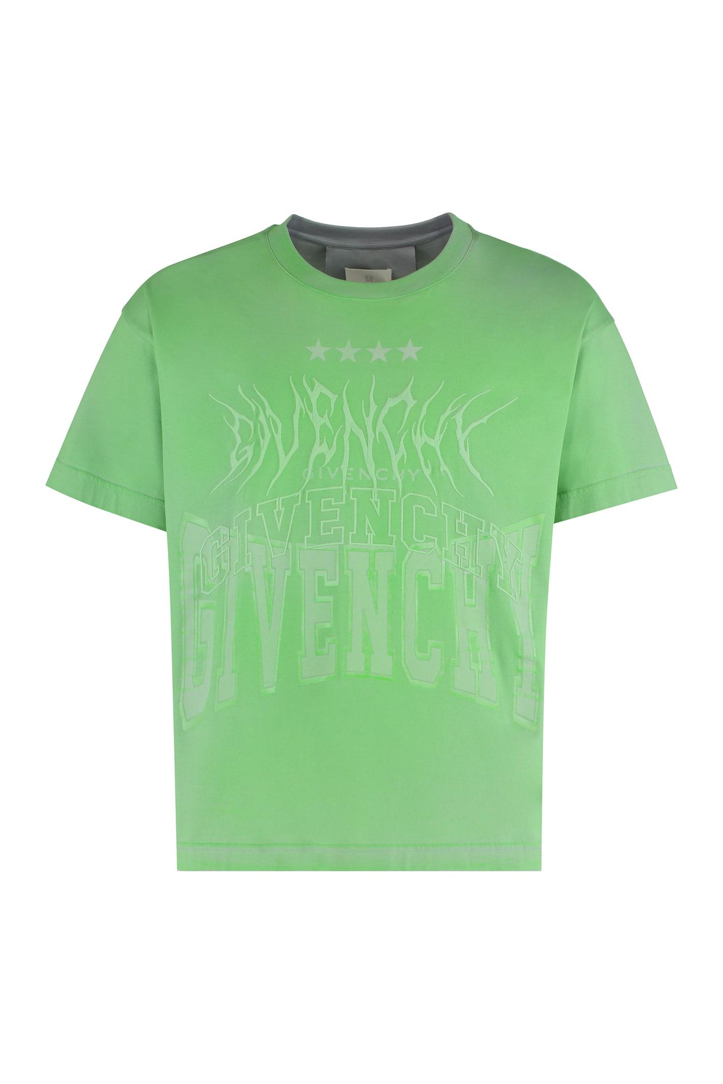 Tシャツ・カットソー Givenchy Cotton Crewneck T-Shirt With Tone-On-Tone Givenchy Cotton Crew-Neck T-Shirt in Green for Men | Lyst