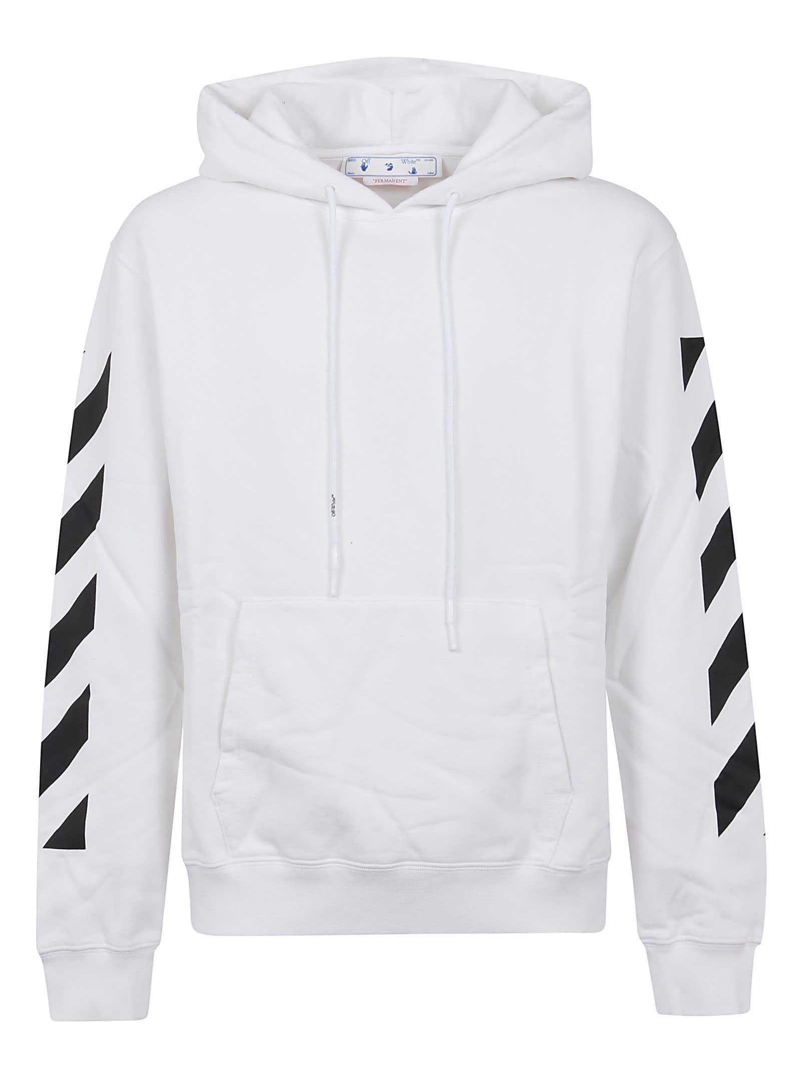 Off-White c/o Virgil Abloh Cotton Diag Arrow Slim Hoodie in White Black ...