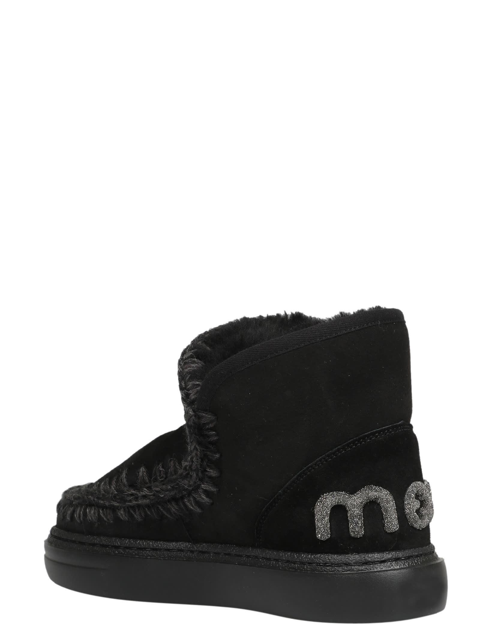 Mou Bold Glitter Logo Eskimo Sneakers in Black - Lyst