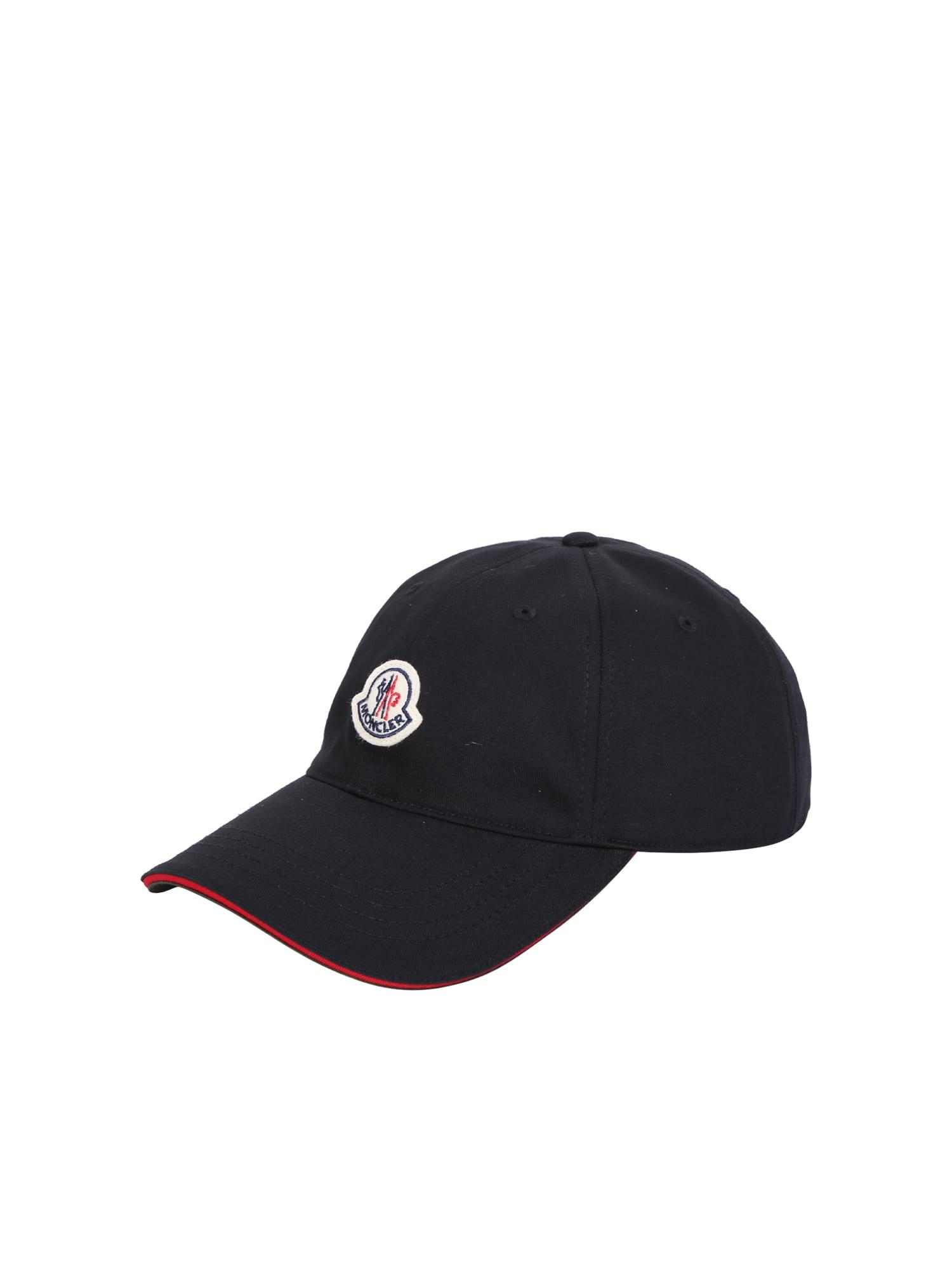 Moncler Logo-patch Cotton-twill Baseball Cap in Black for Men | Lyst