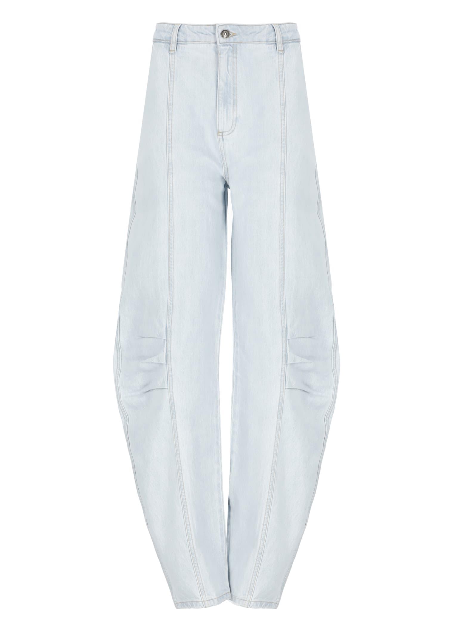 デニム・ジーパン Rotate Birger Christensen Silver Pants In Organic Denim ROTATE Birger Christensen Coated Denim Pants (OTA1117802667