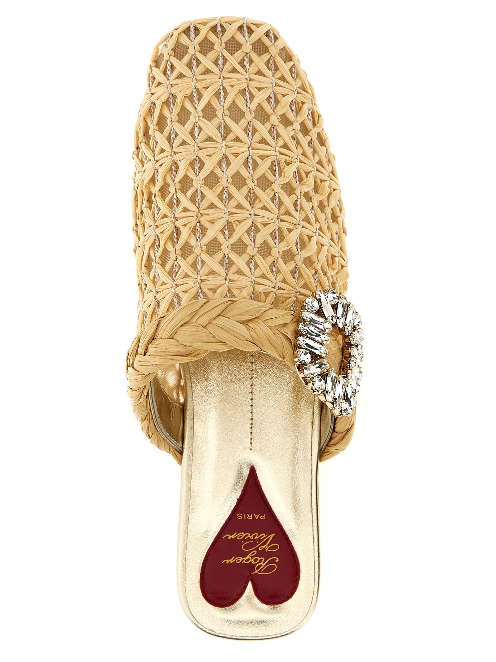 フラットシューズ Roger Vivier 'Bab Viv' mules Roger Vivier 'Bab Viv' Mules in Natural | Lyst