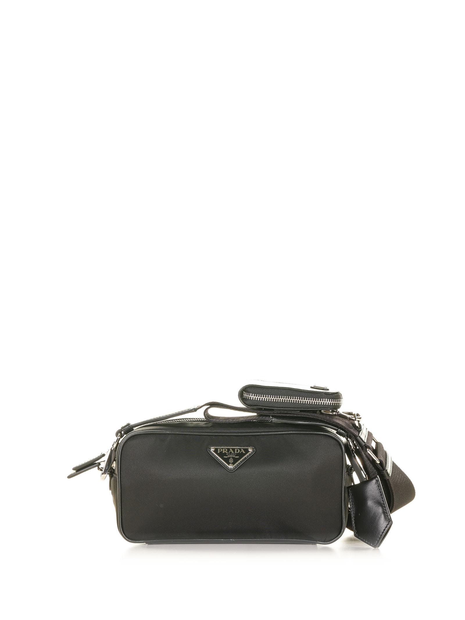 Prada Saffiano Leather Mini Envelope Bag in Black