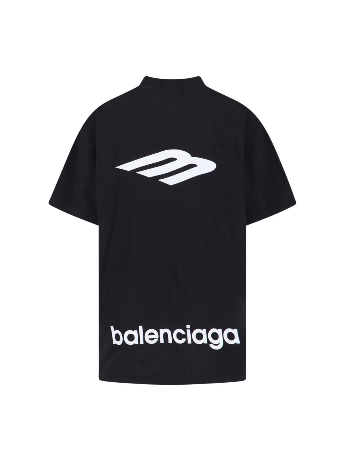 Balenciaga T-Shirt 3B Sports Icon Oversize in Black for Men | Lyst